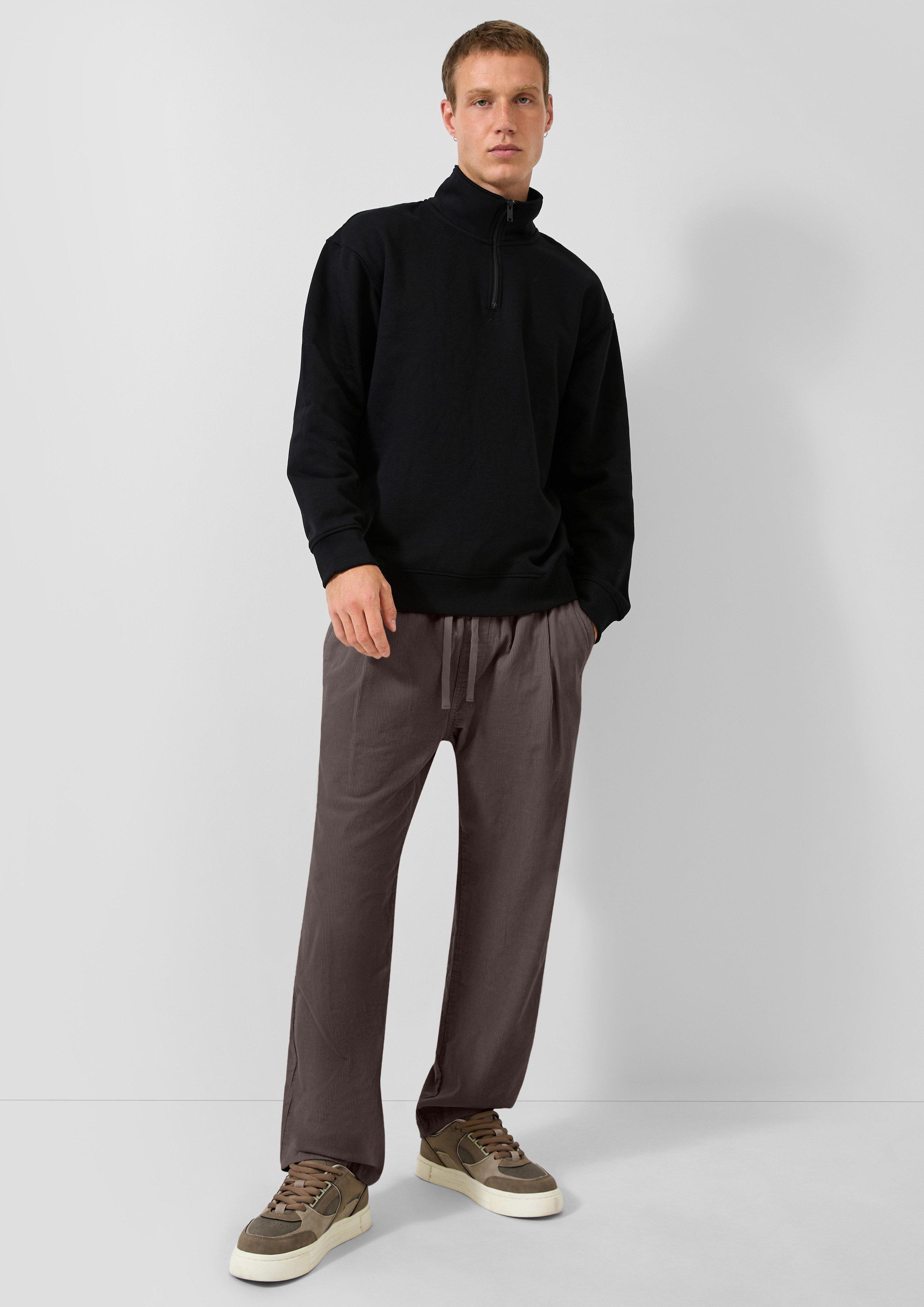 Hommes Pantalon de jogging en velours côtelé en brun de QS