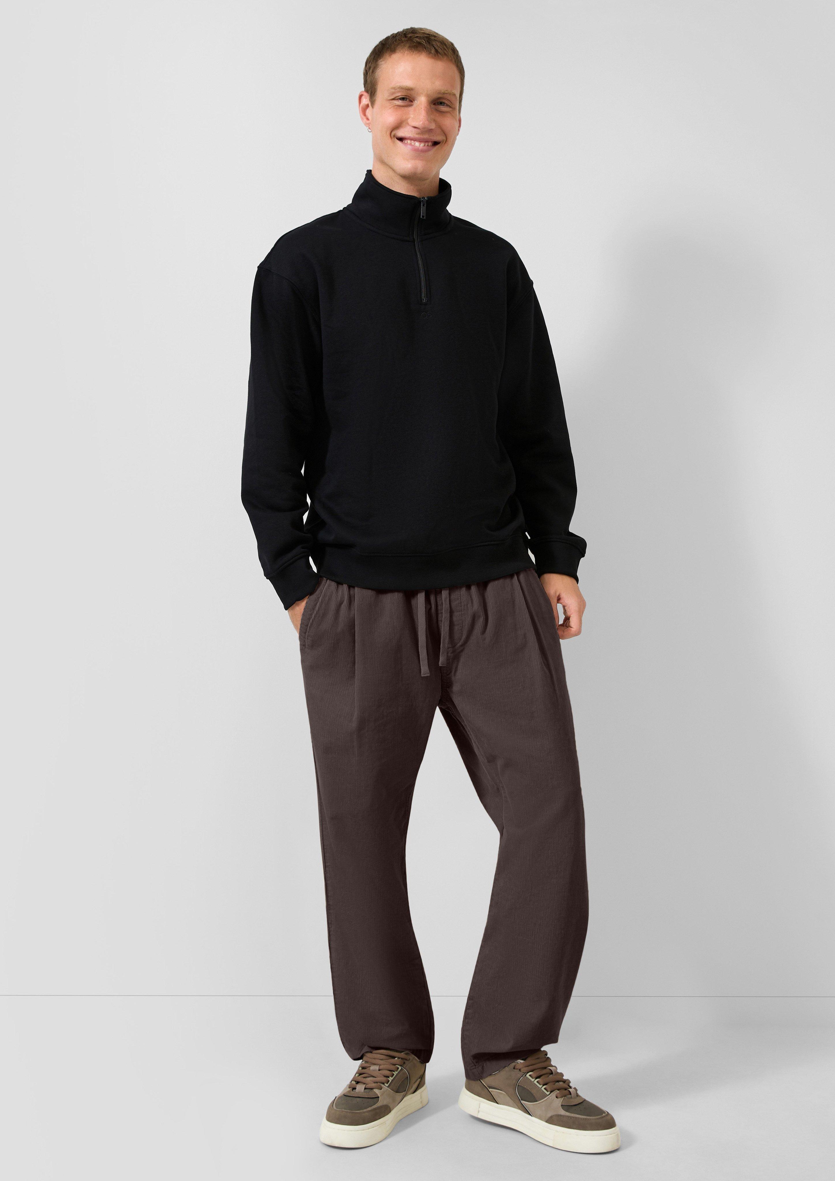 Hommes Pantalon de jogging en velours côtelé en brun de QS