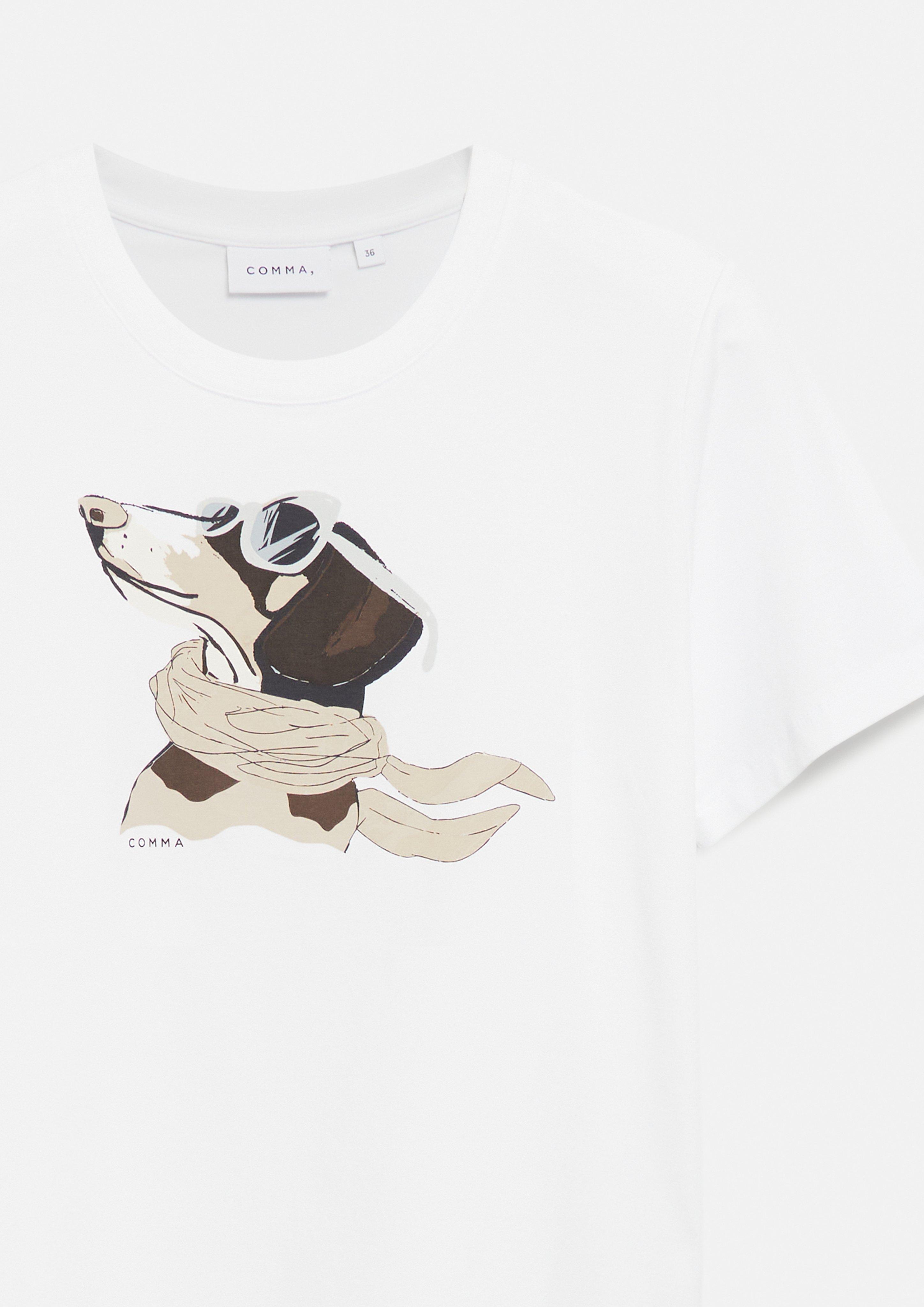 Damen T-Shirt mit Artwork in weiß von comma