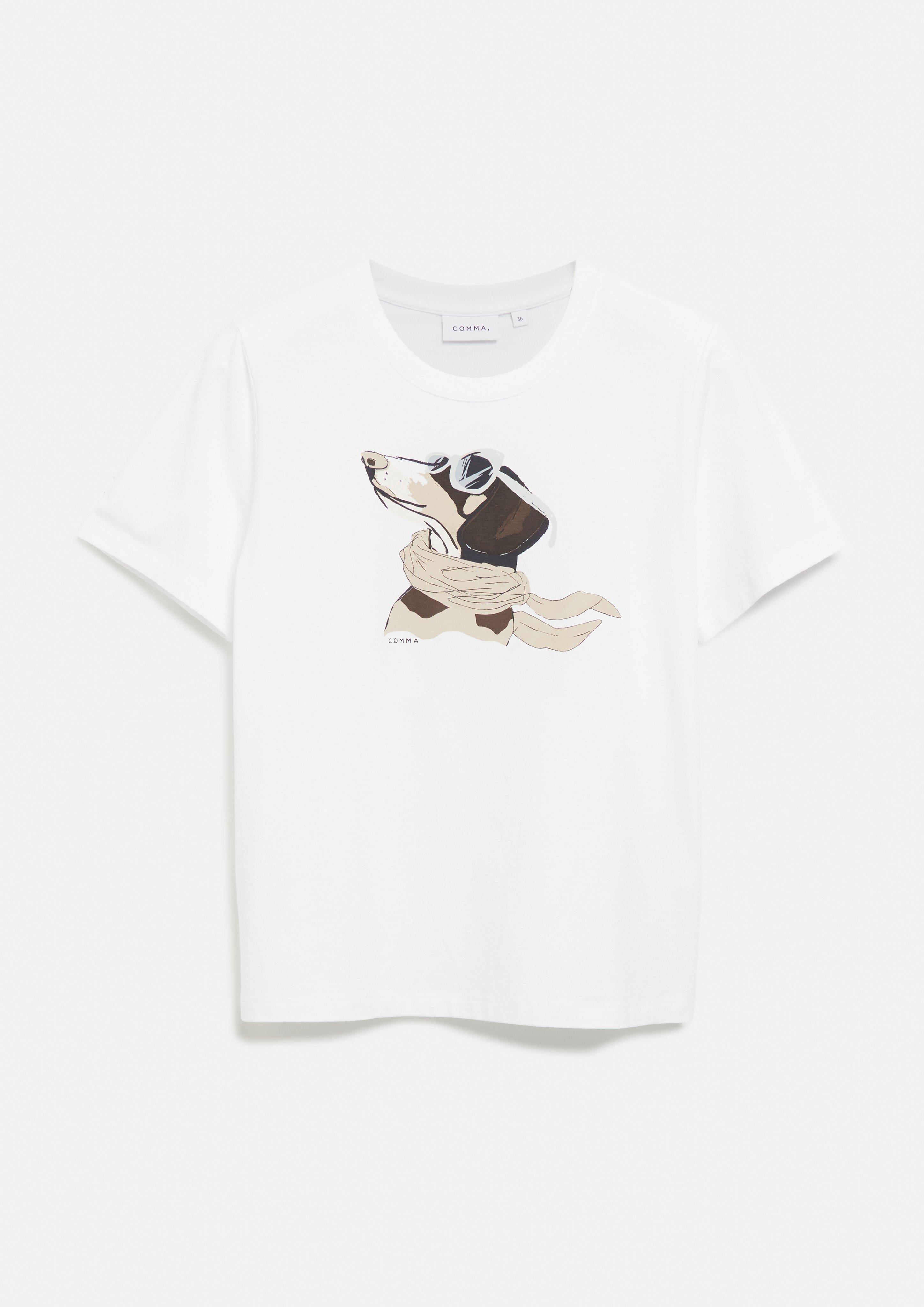 T-Shirt mit Artwork in weiß von COMMA