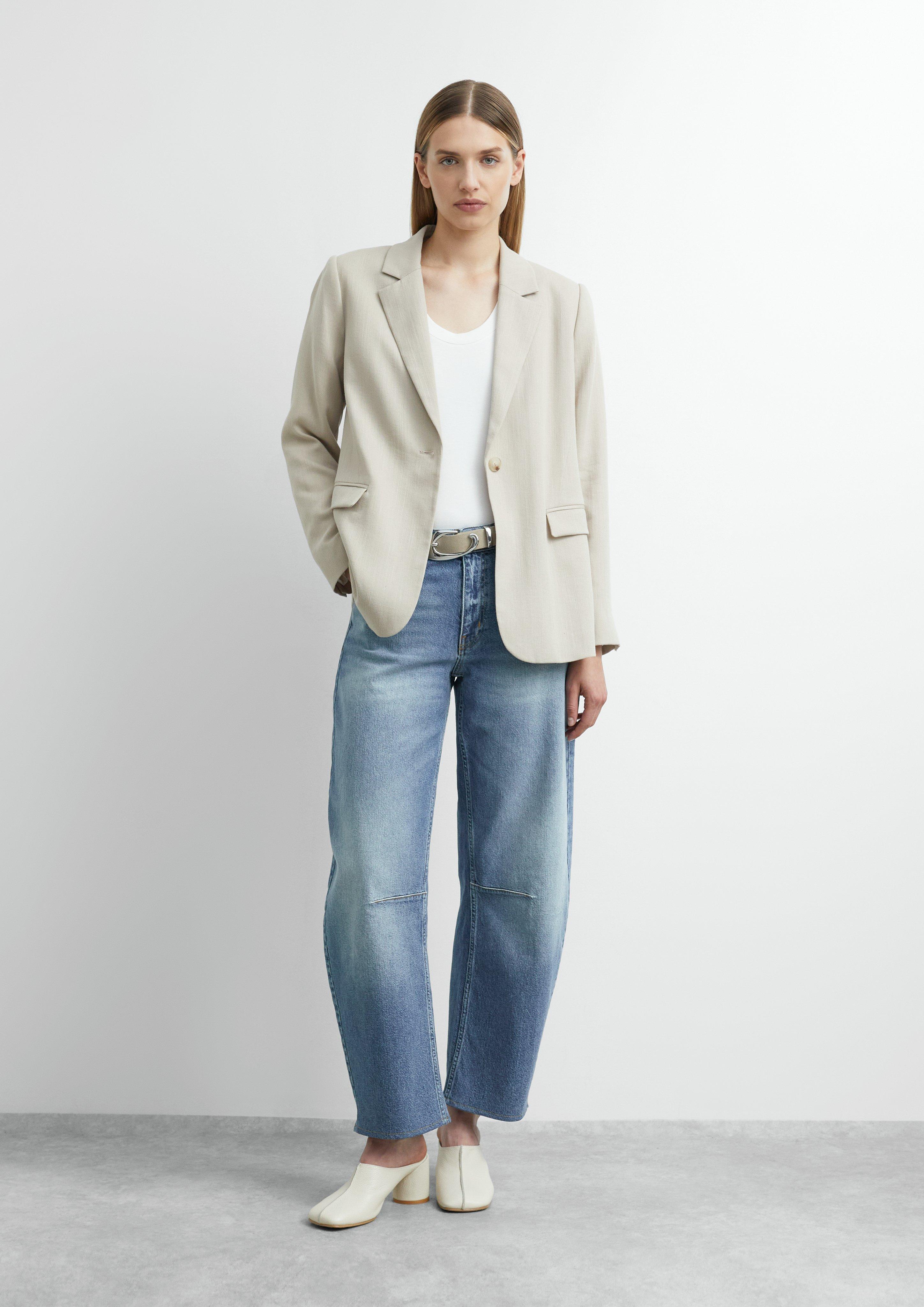 Long-sleeve shirt made of stretch viscose in white by COMMA