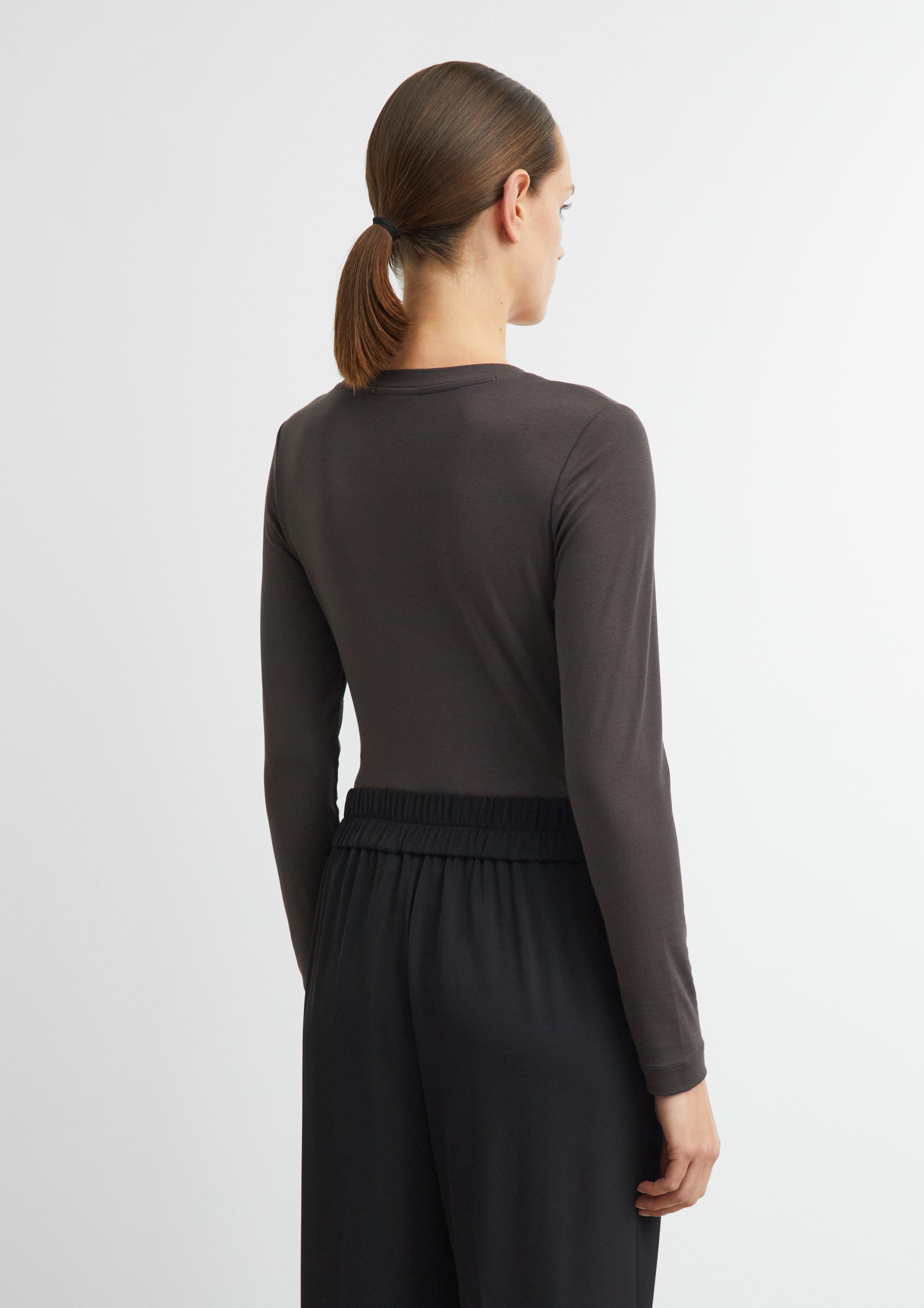 Longsleeve aus Viskosestretch in braun von COMMA