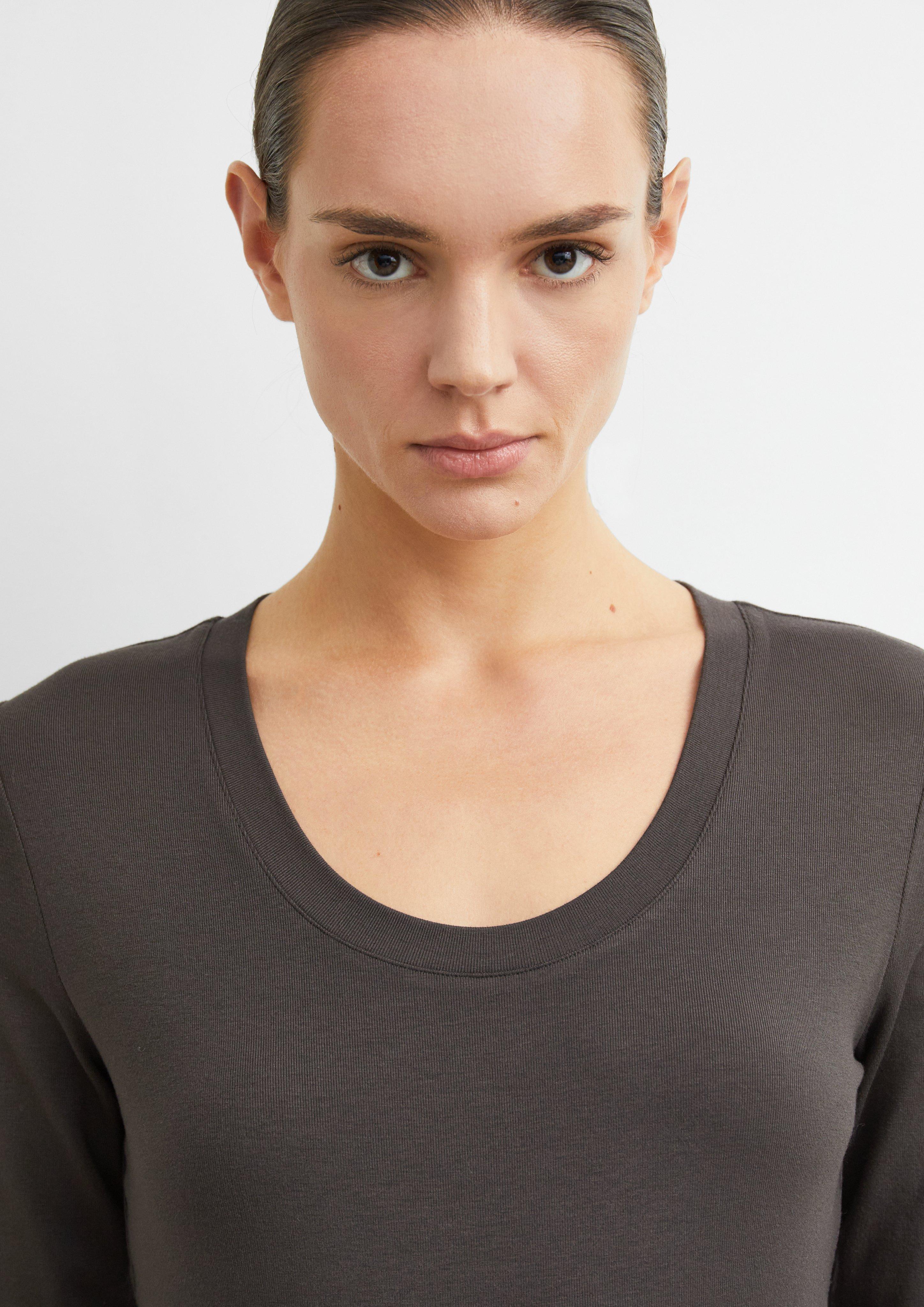Longsleeve aus Viskosestretch in braun von COMMA