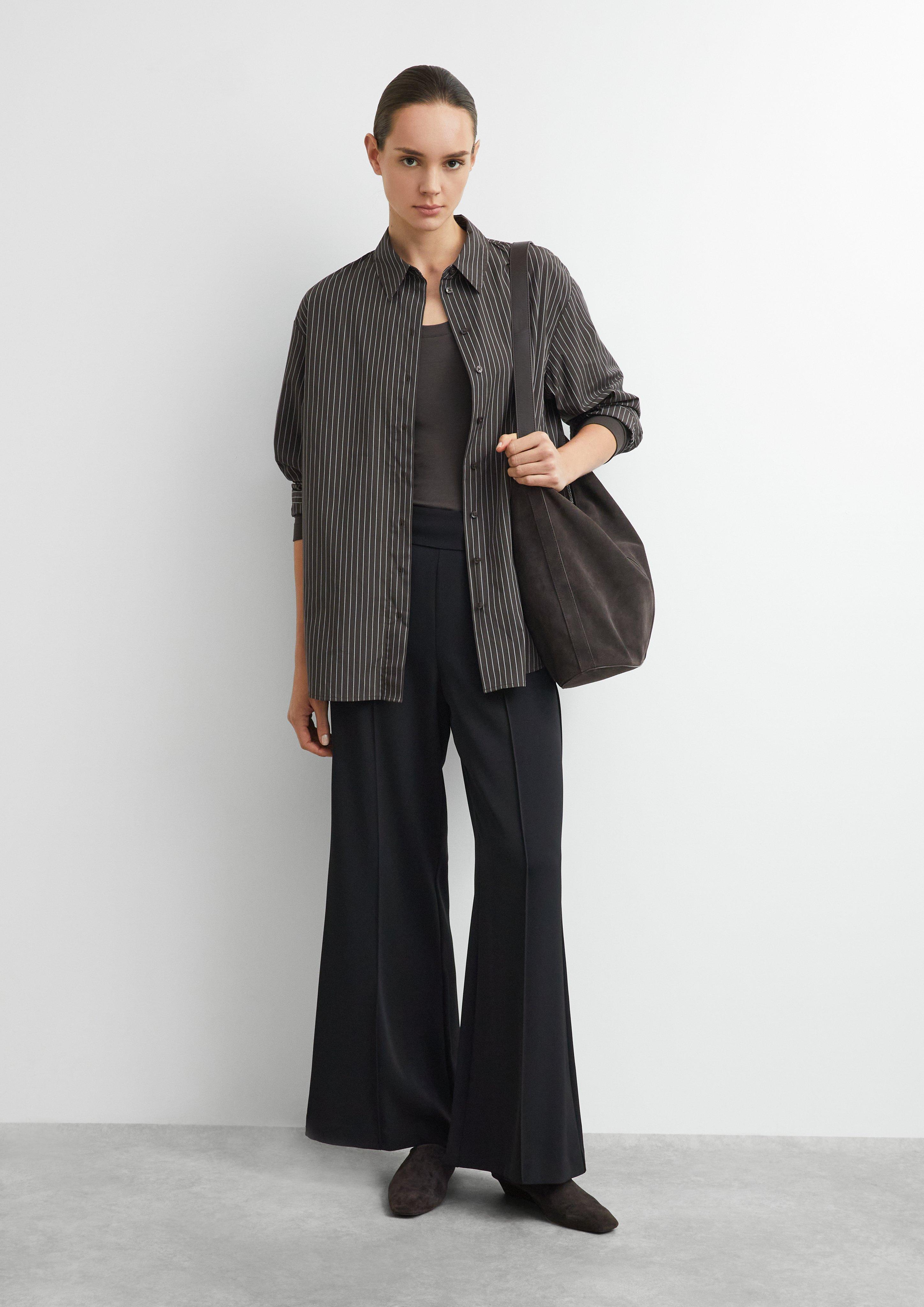 Longsleeve aus Viskosestretch in braun von COMMA