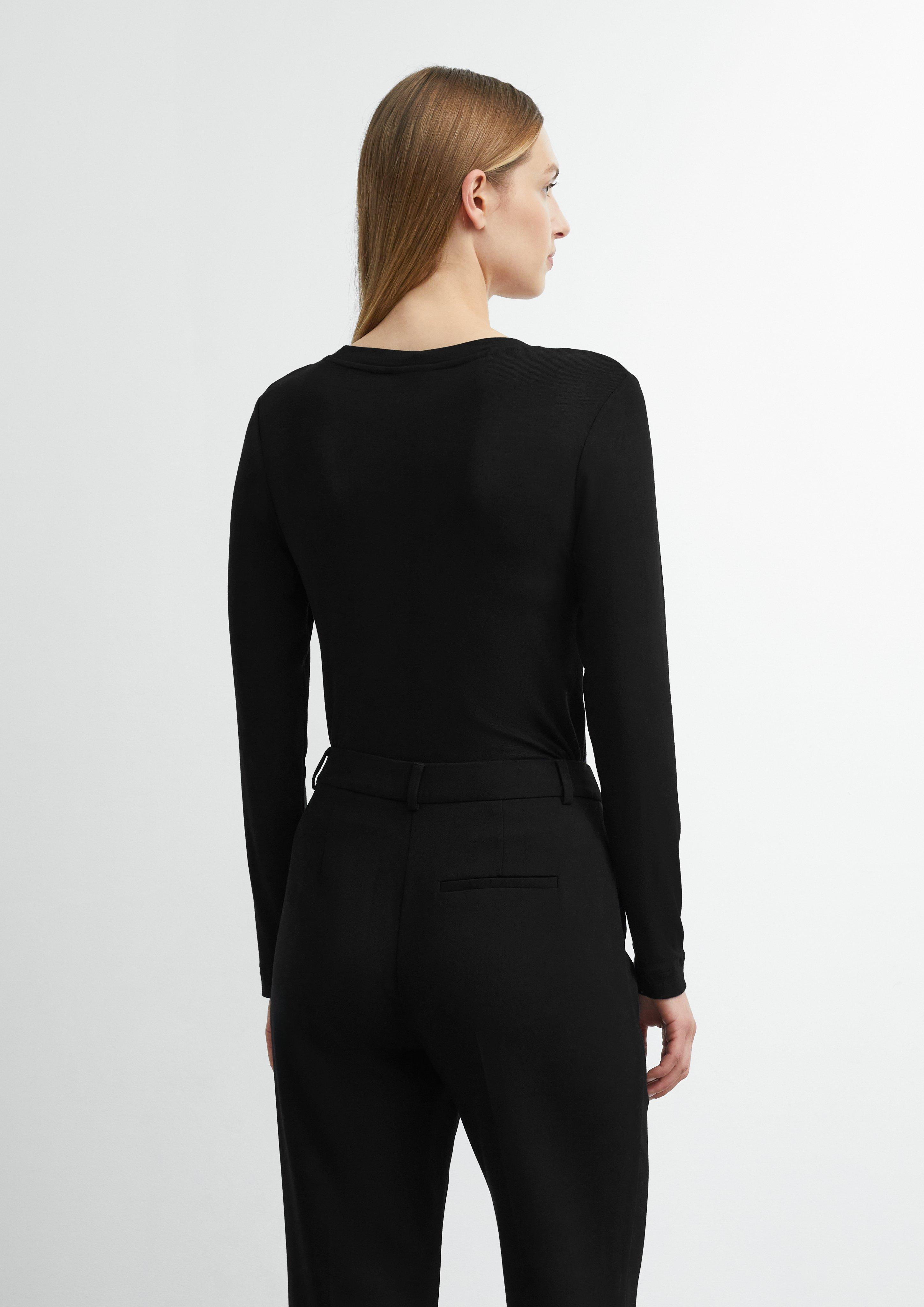 Damen Longsleeve aus Viskosestretch in schwarz von comma