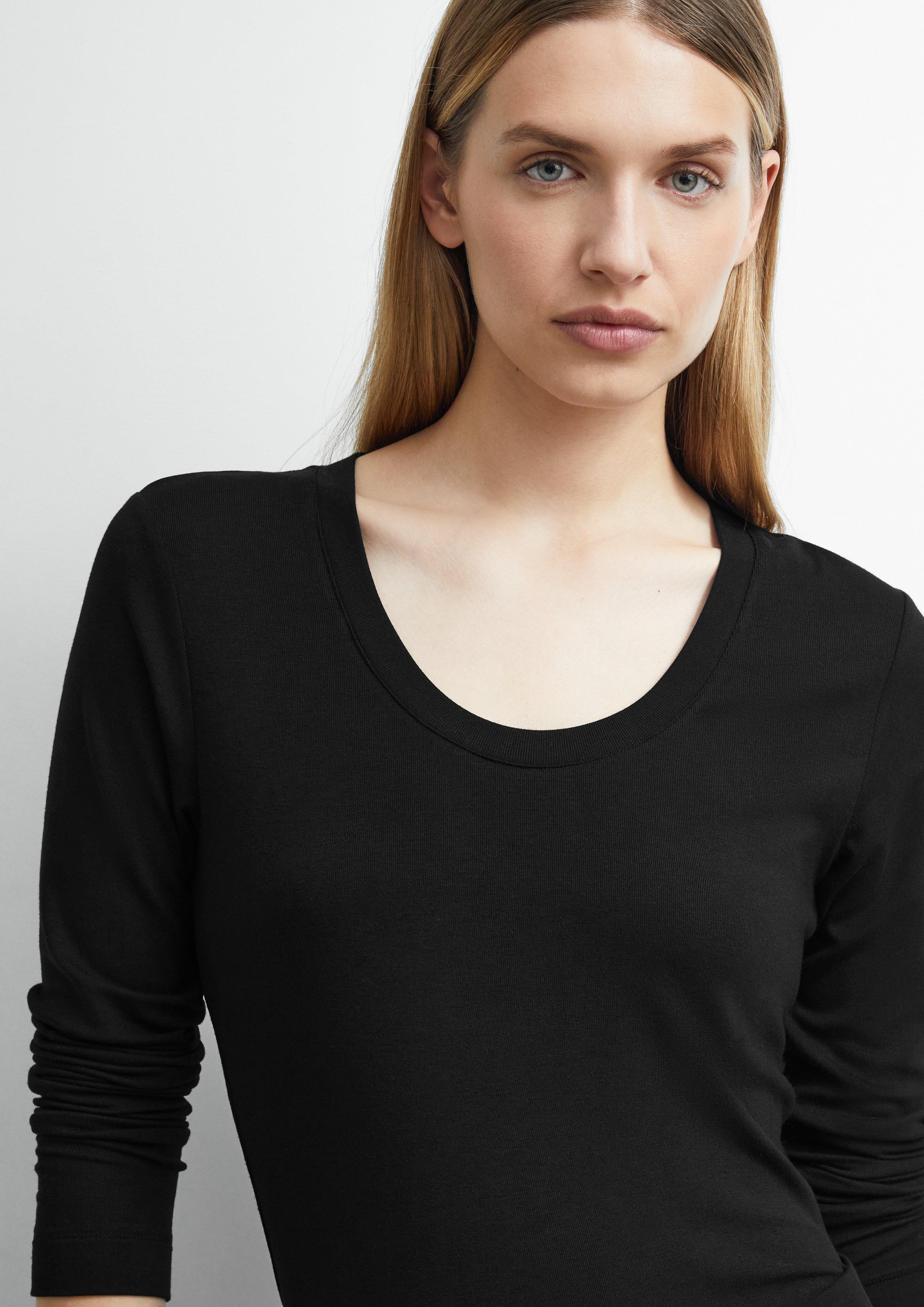 Damen Longsleeve aus Viskosestretch in schwarz von comma