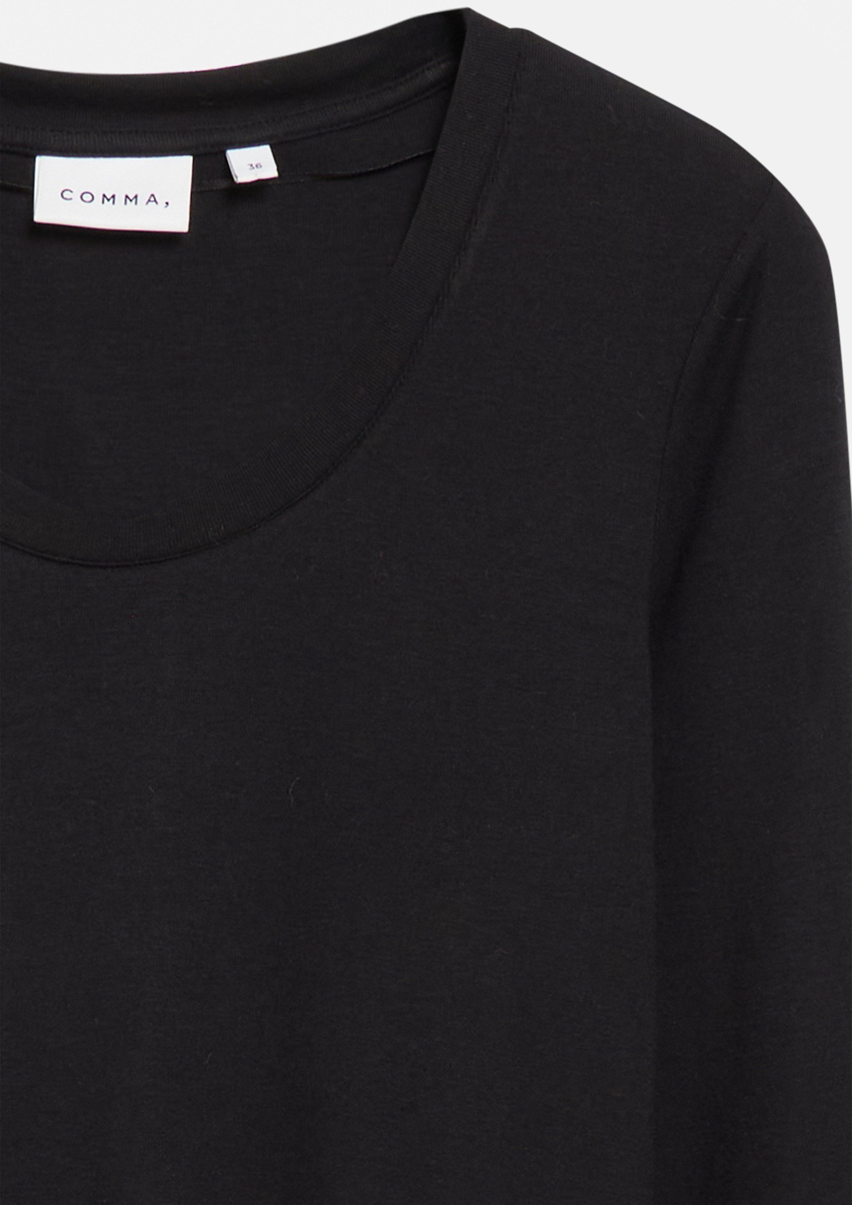 Damen Longsleeve aus Viskosestretch in schwarz von comma