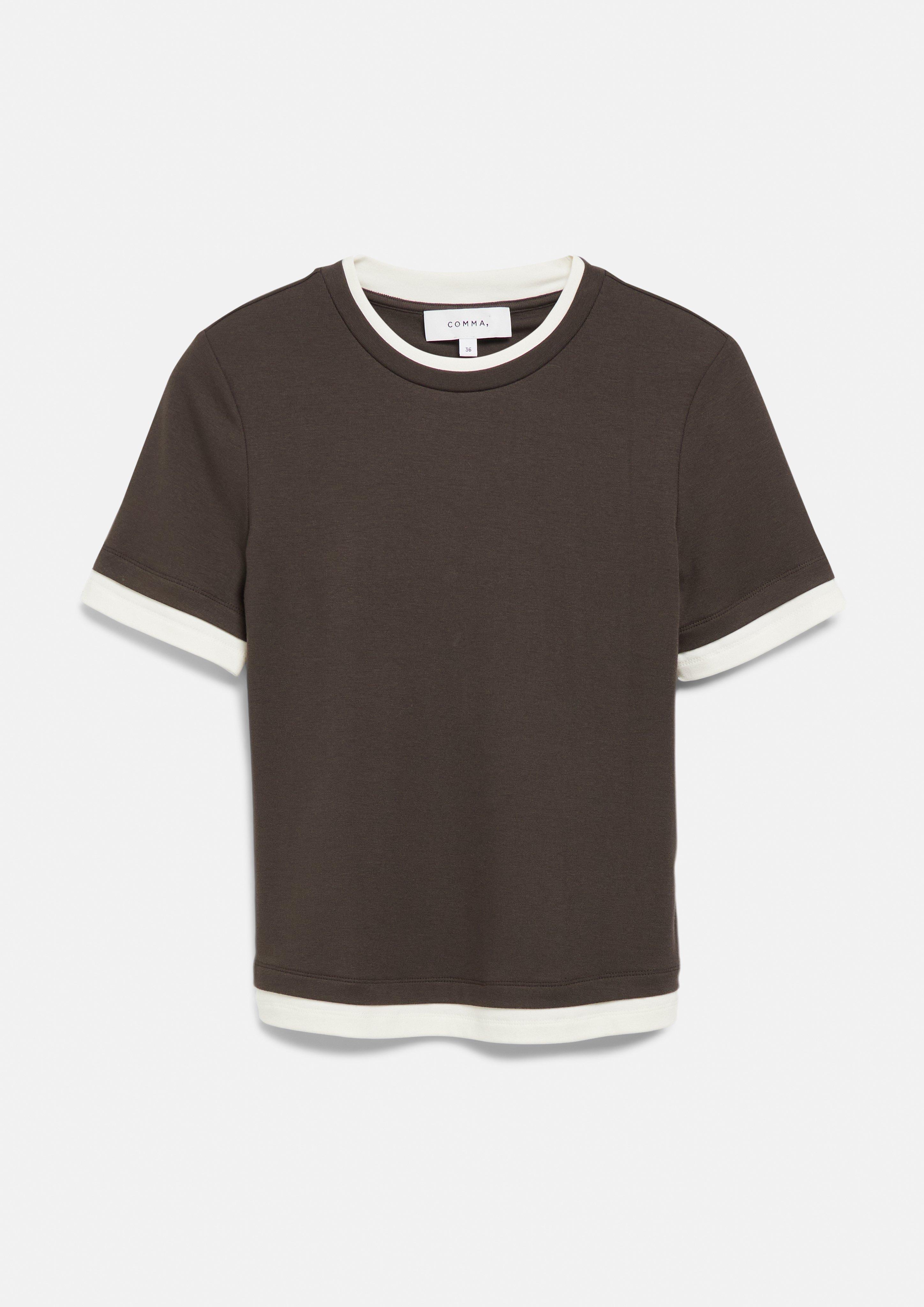 T-Shirt in braun von COMMA