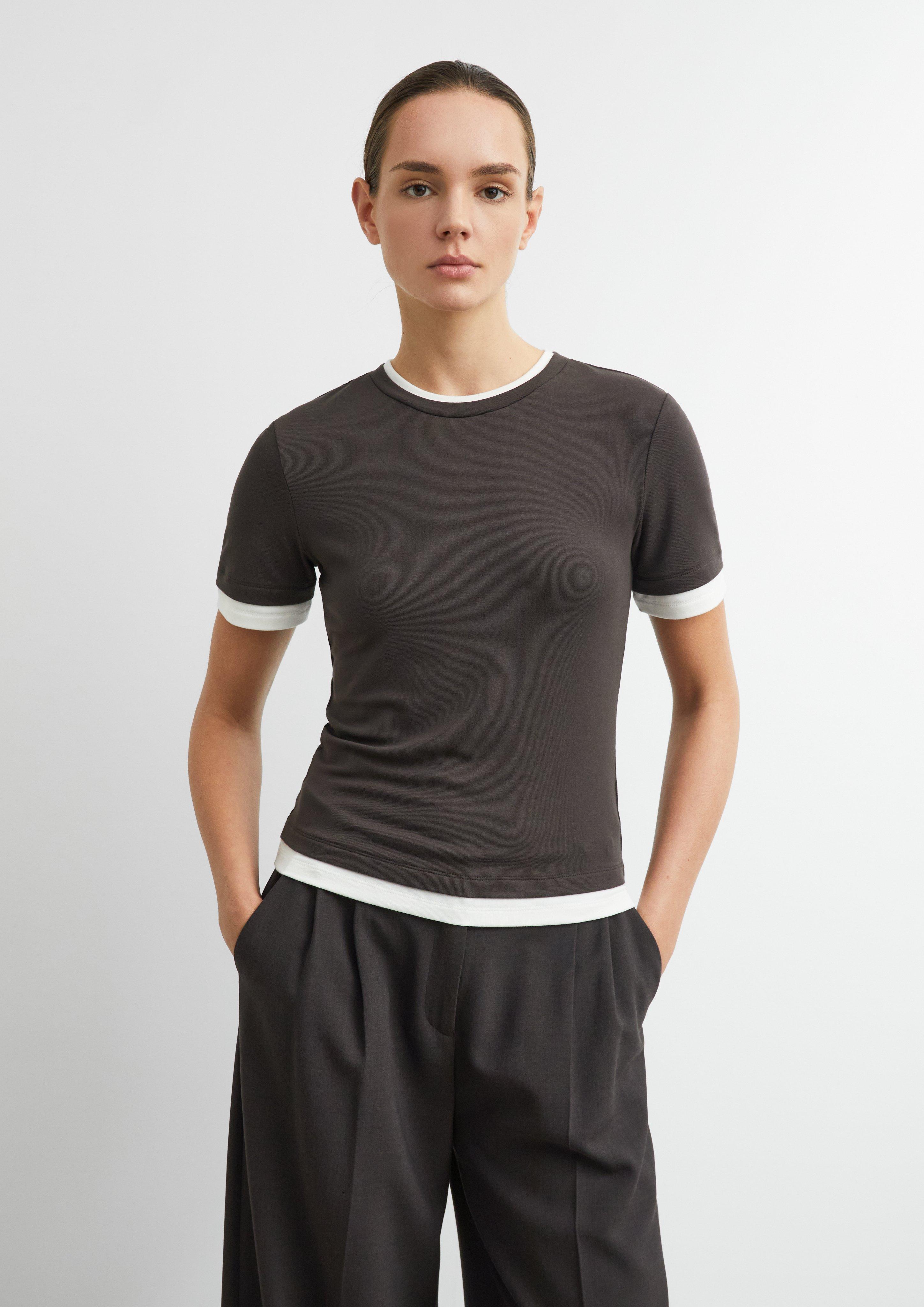 T-Shirt in braun von COMMA