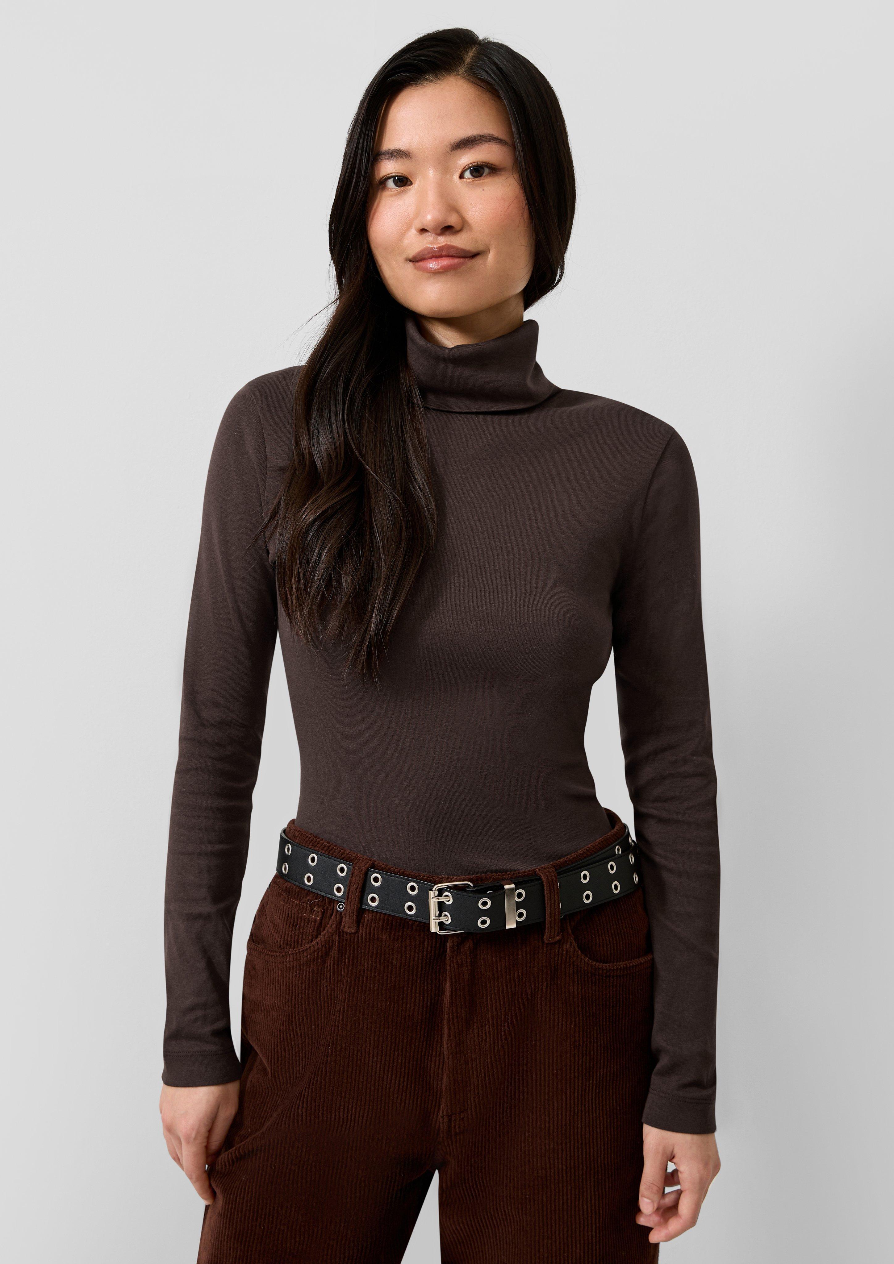 T-shirt en marron foncé de QS