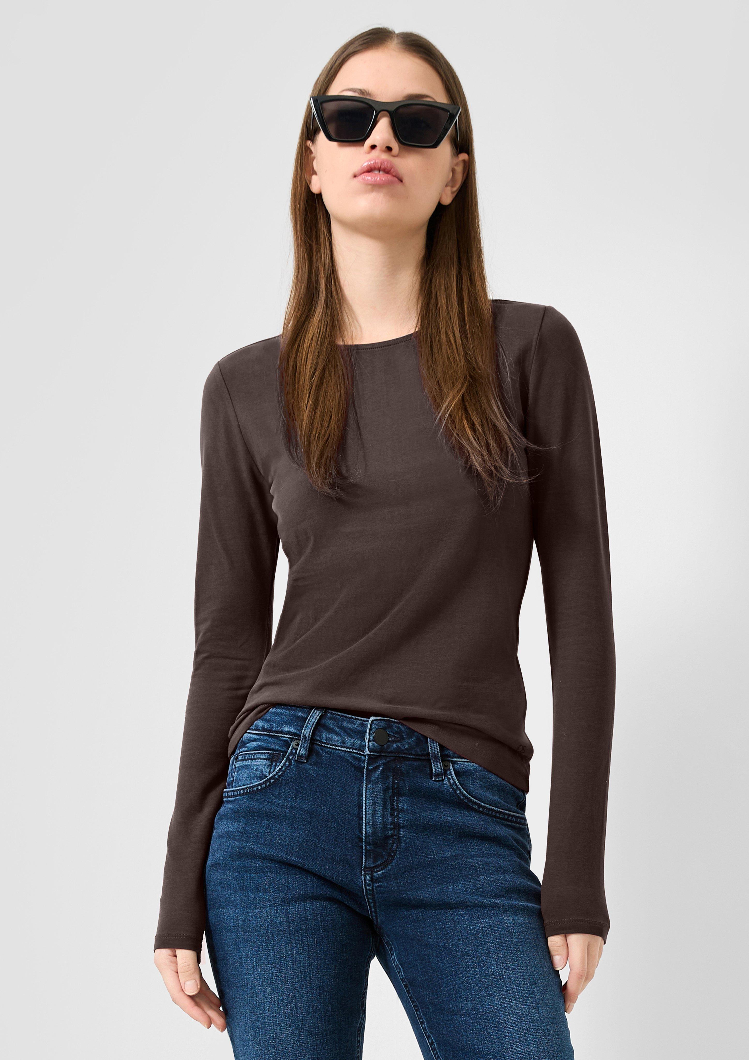 Damen T-Shirt in dunkelbraun von QS