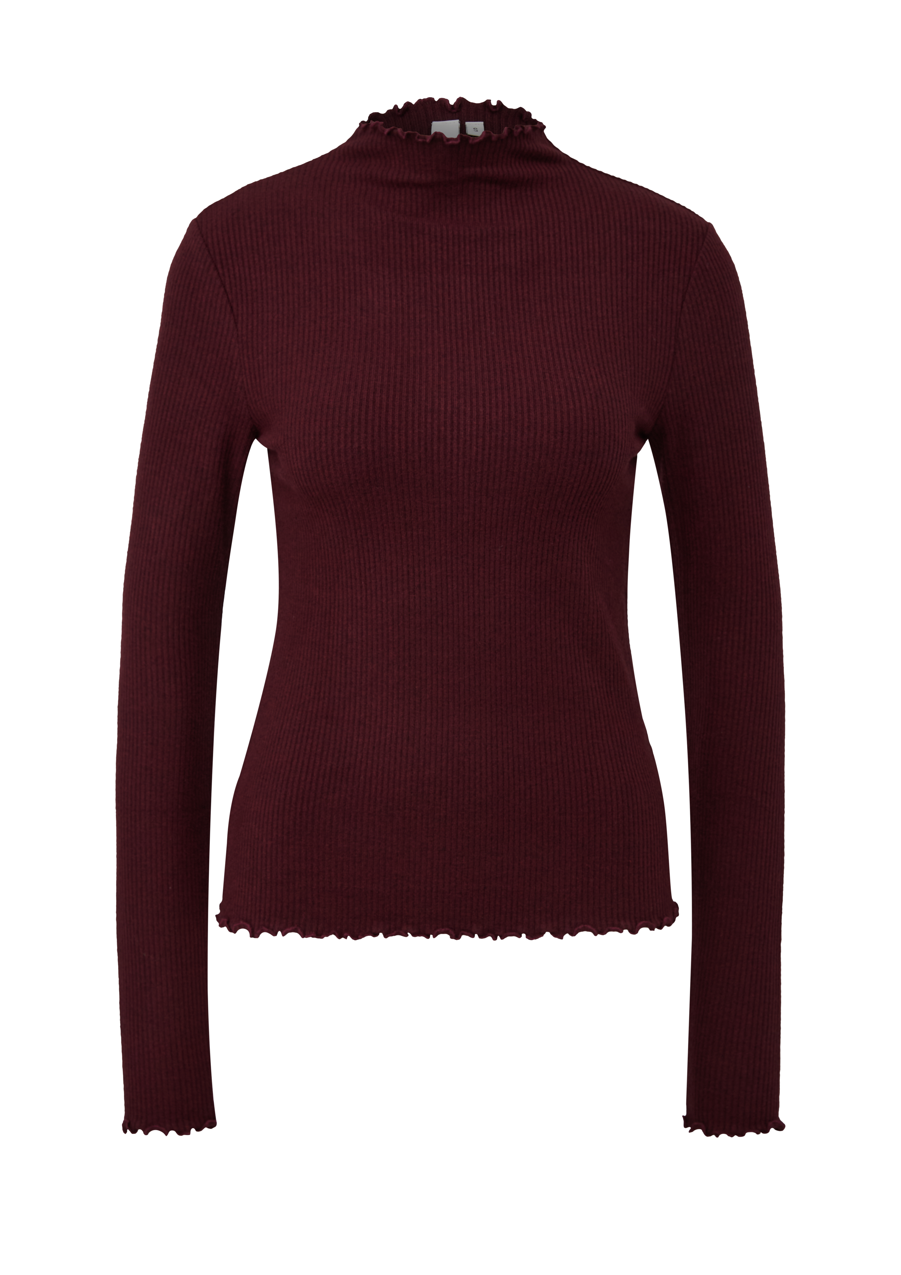 Geribbeld shirt met lange mouwen in gemêleerde look