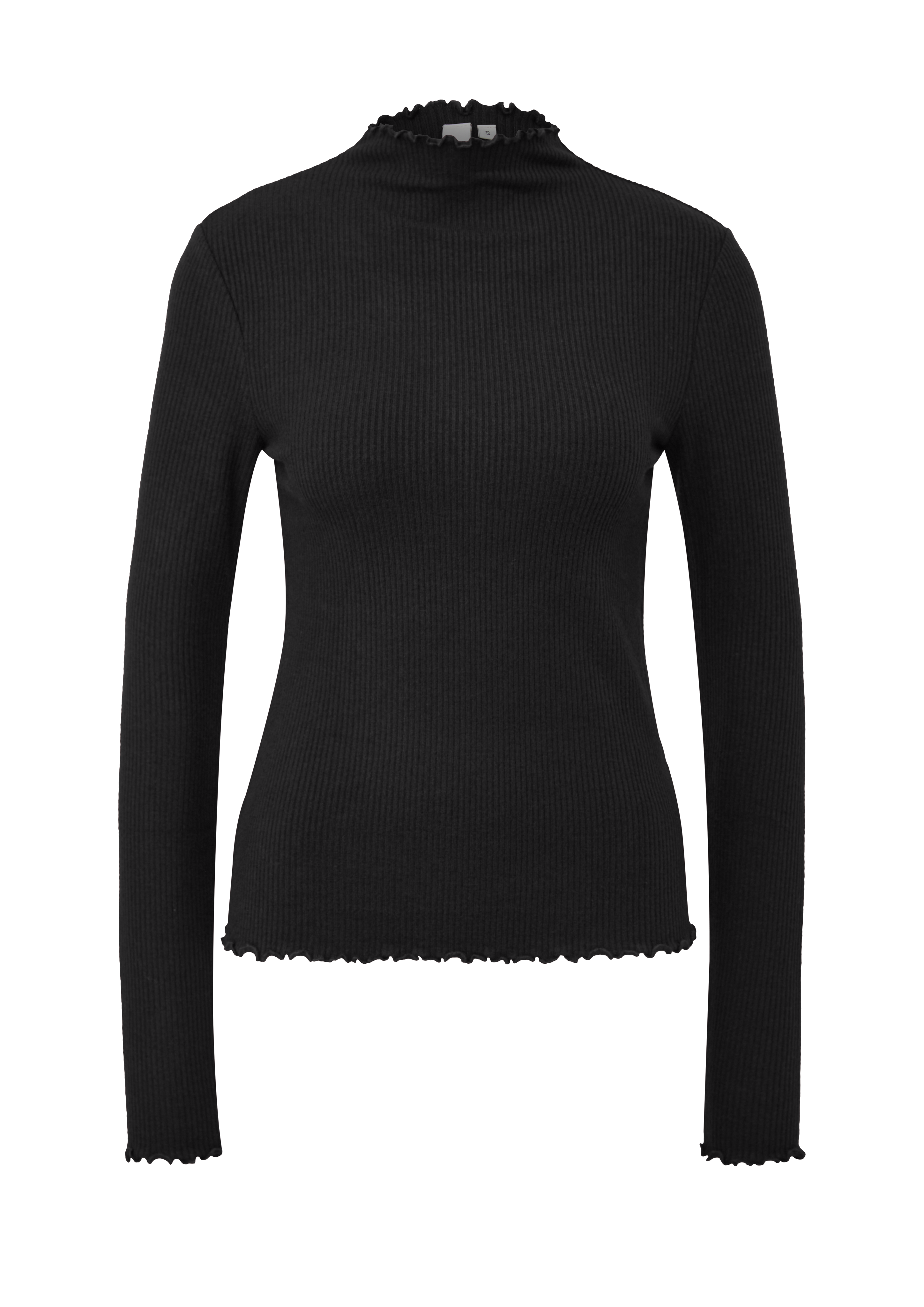 Geribbeld shirt met lange mouwen in gemêleerde look