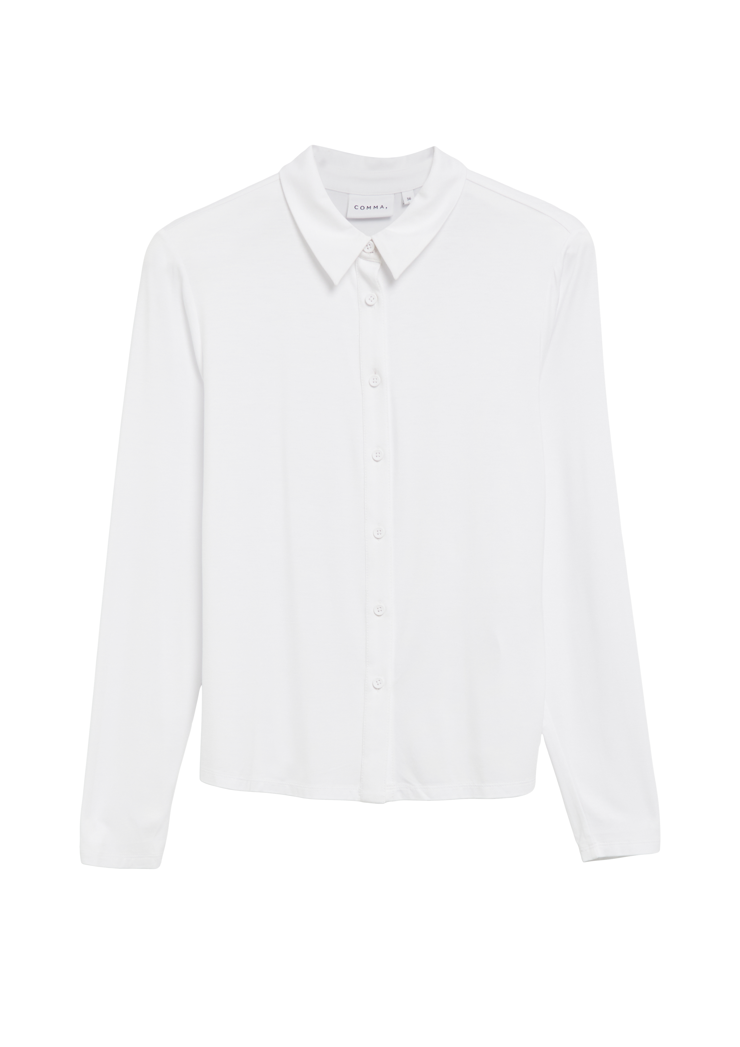 Jerseyblouse met overhemdkraag
