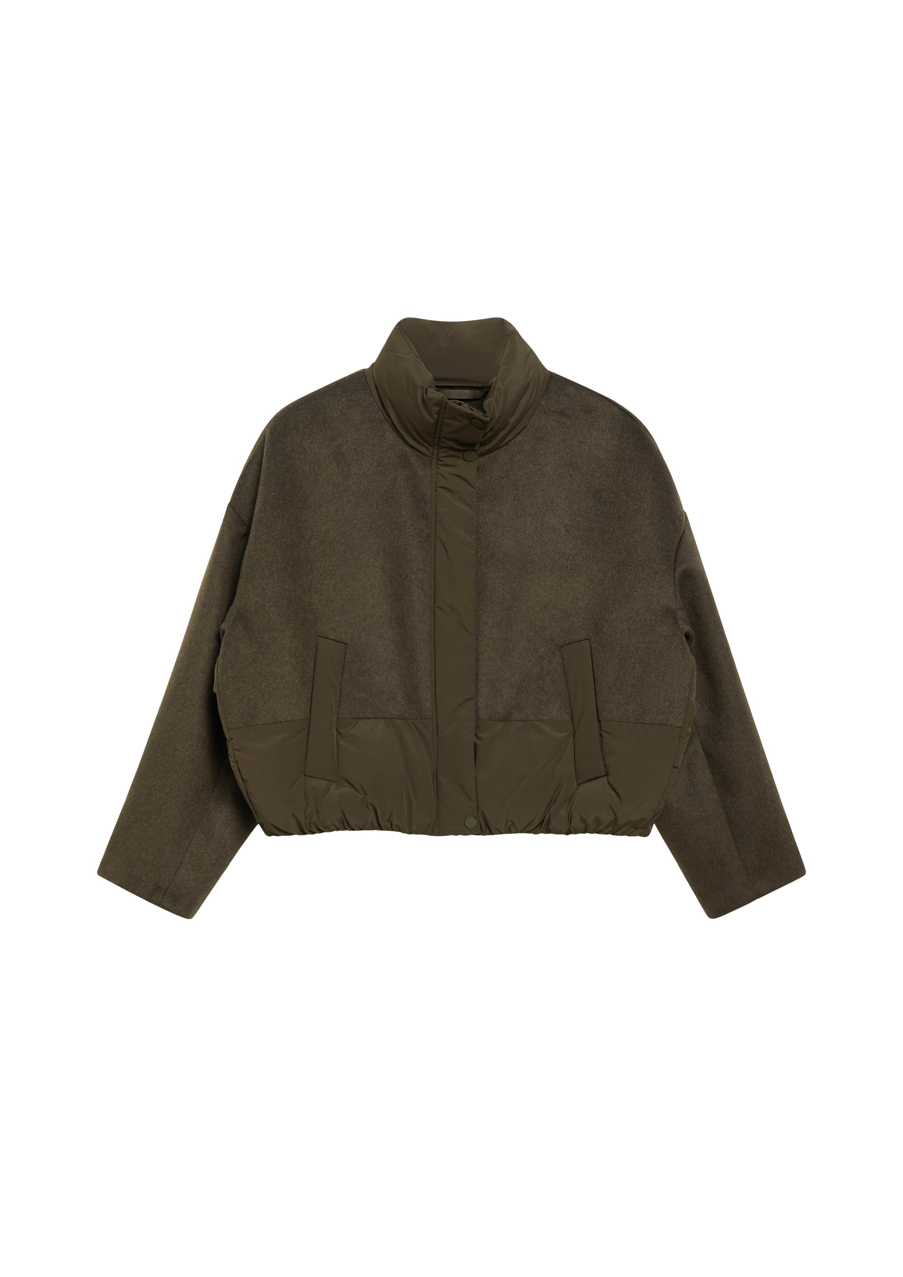 Jas van wolmix met pufferdetails