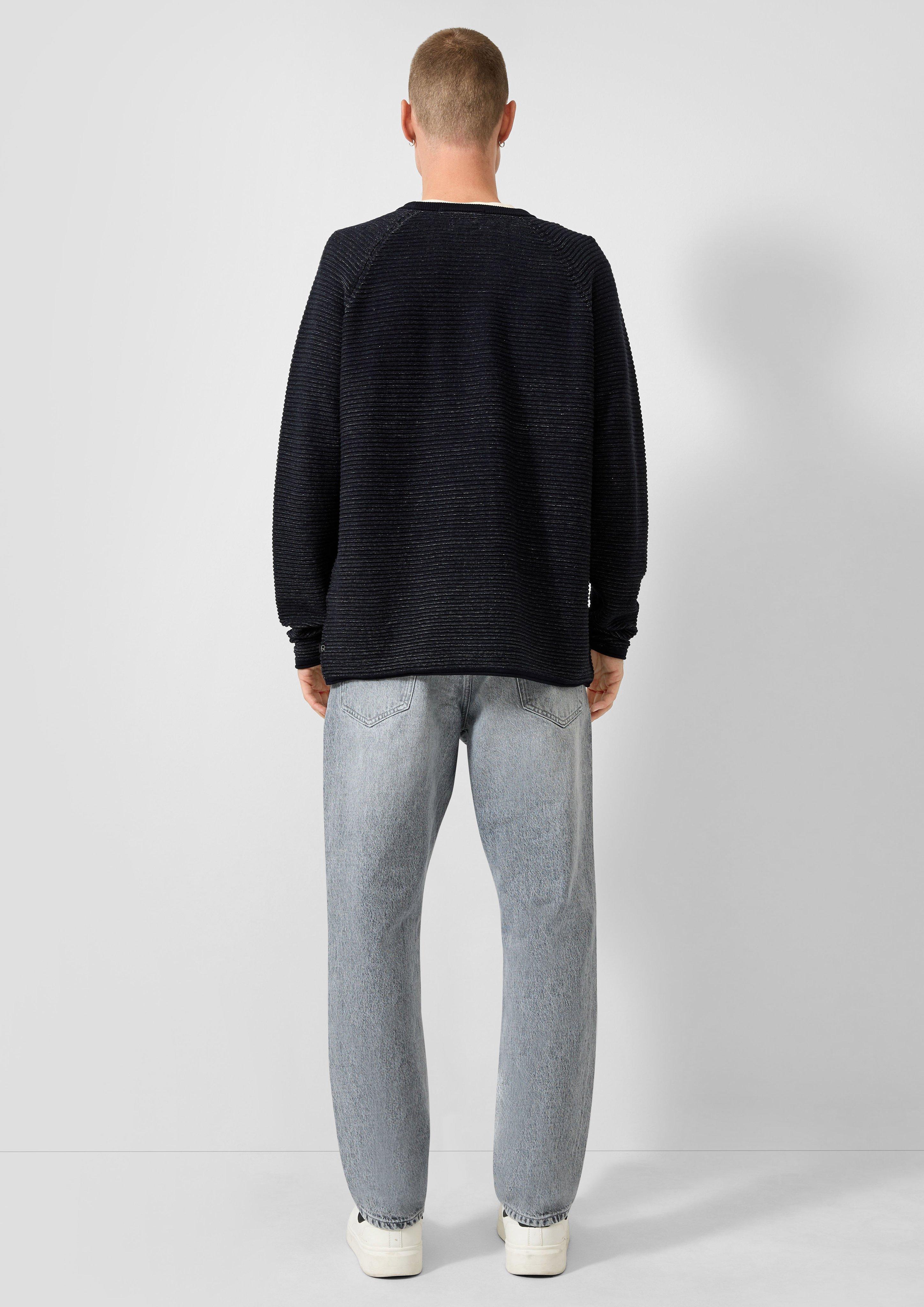 Hommes Pull en maille texturée en bleu de QS