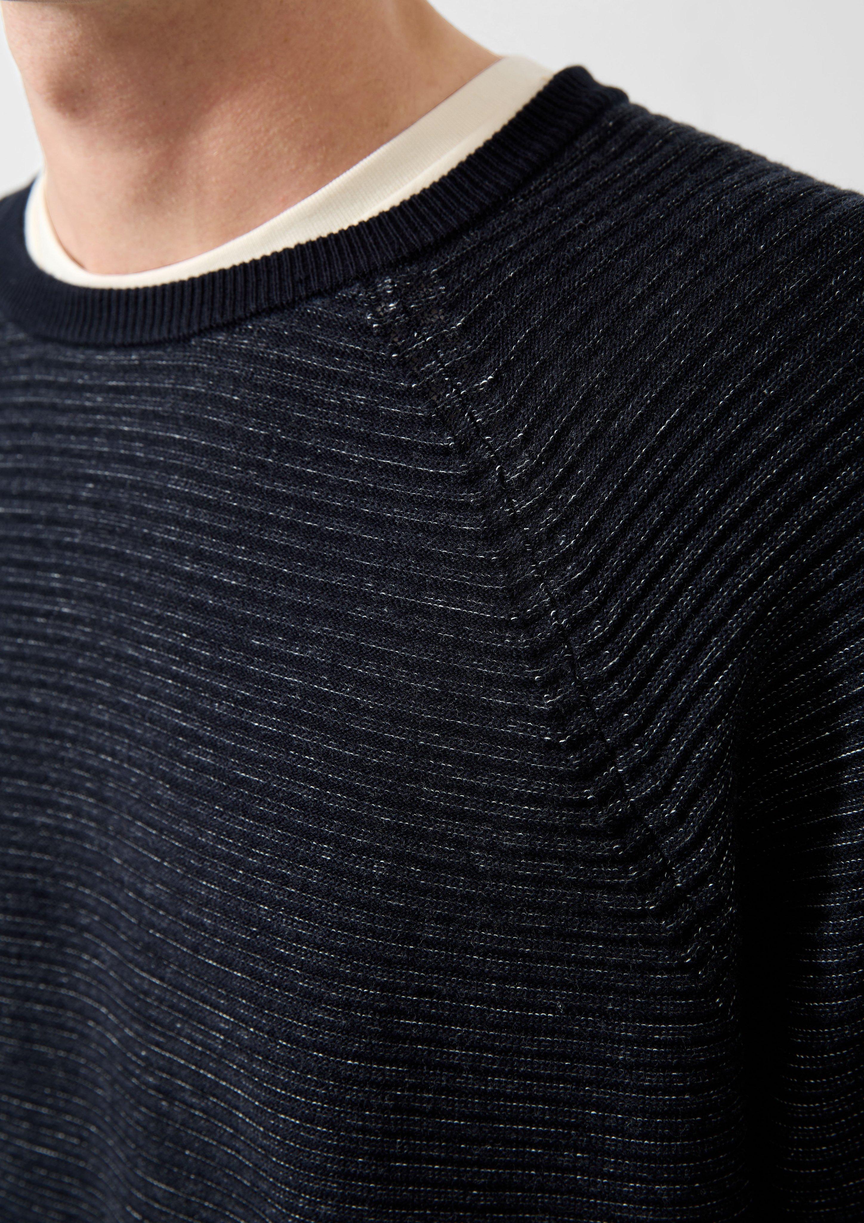 Hommes Pull en maille texturée en bleu de QS