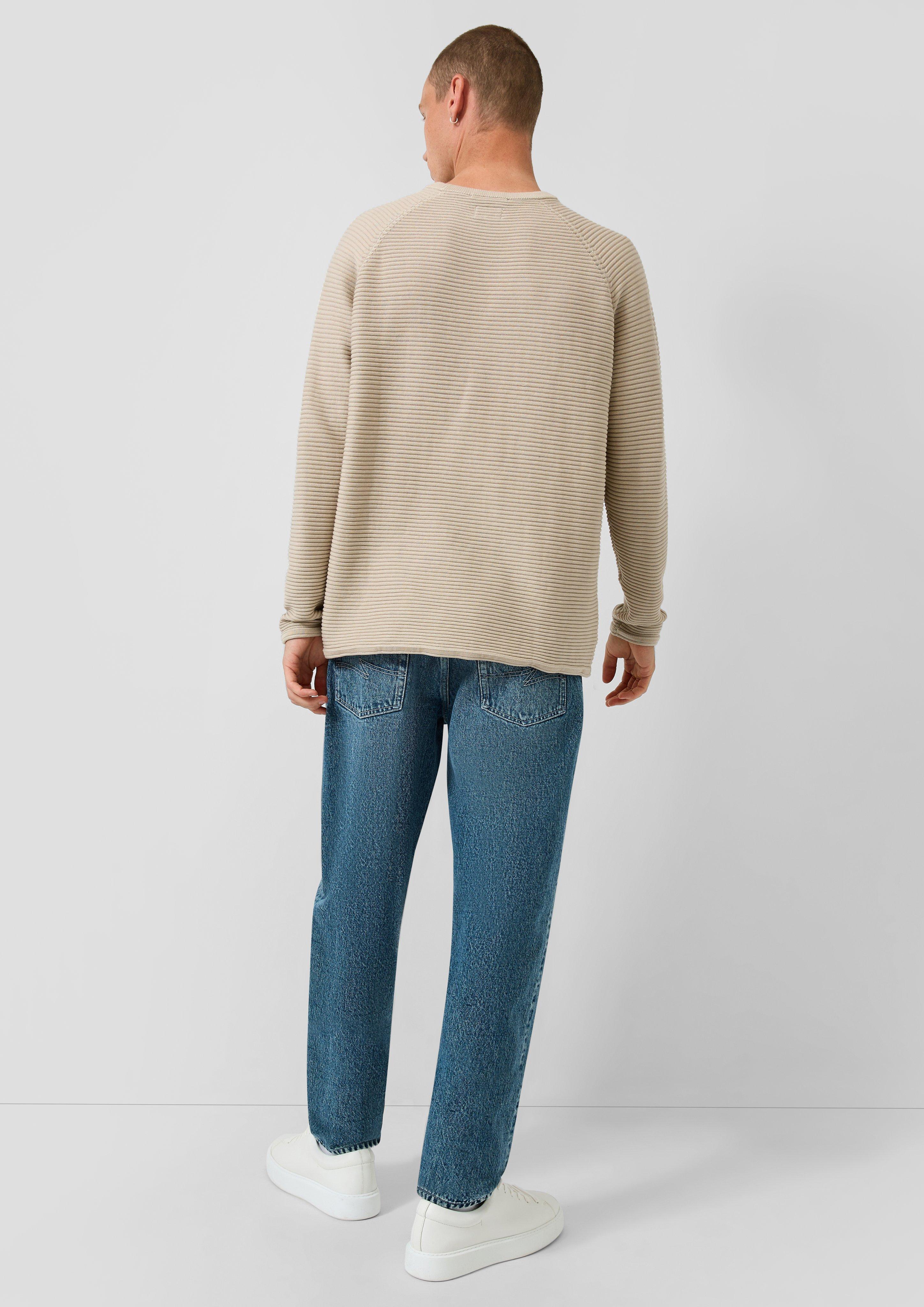 Hommes Pull en maille texturée en beige de QS