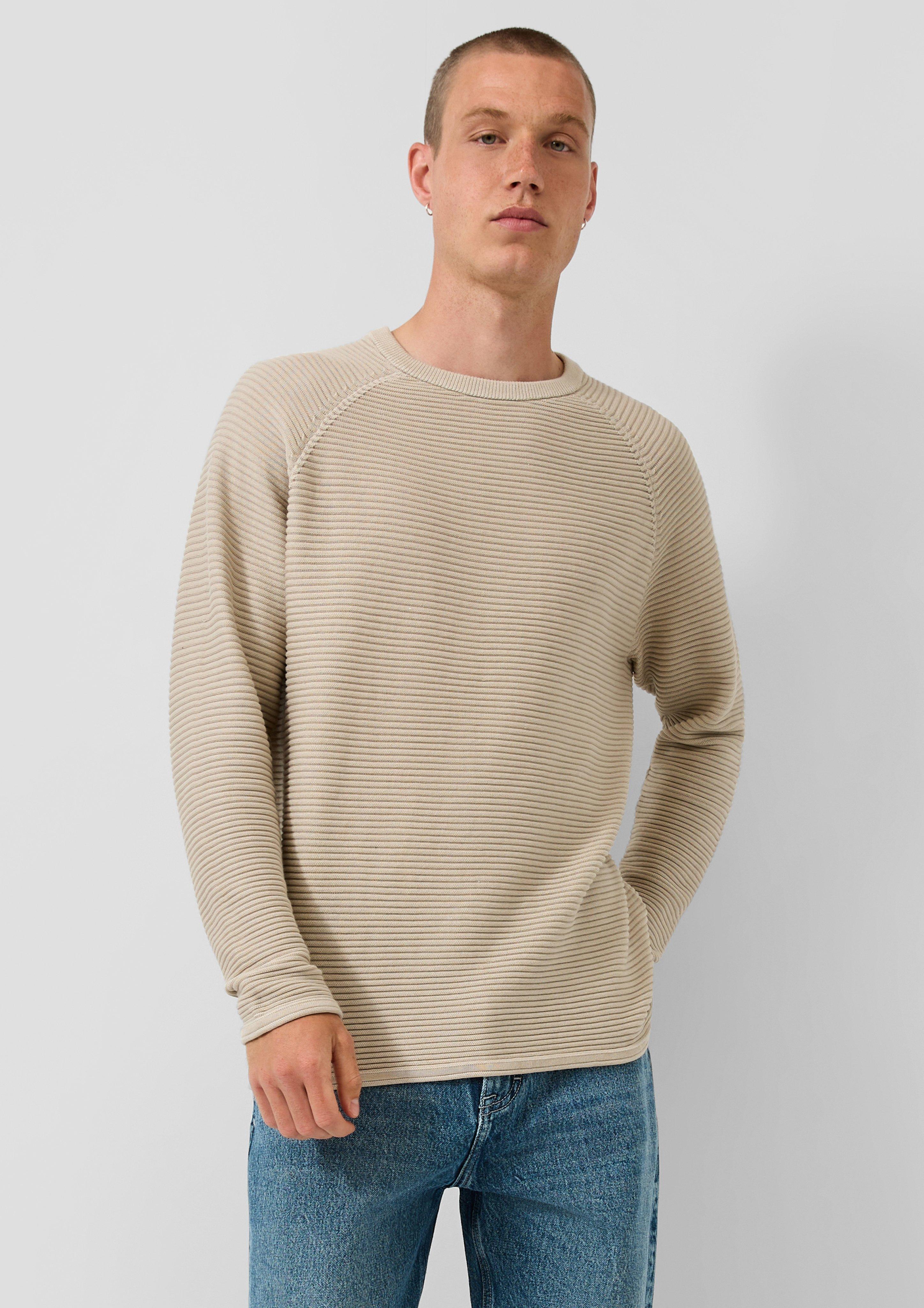 Pull en maille texturée en beige de QS