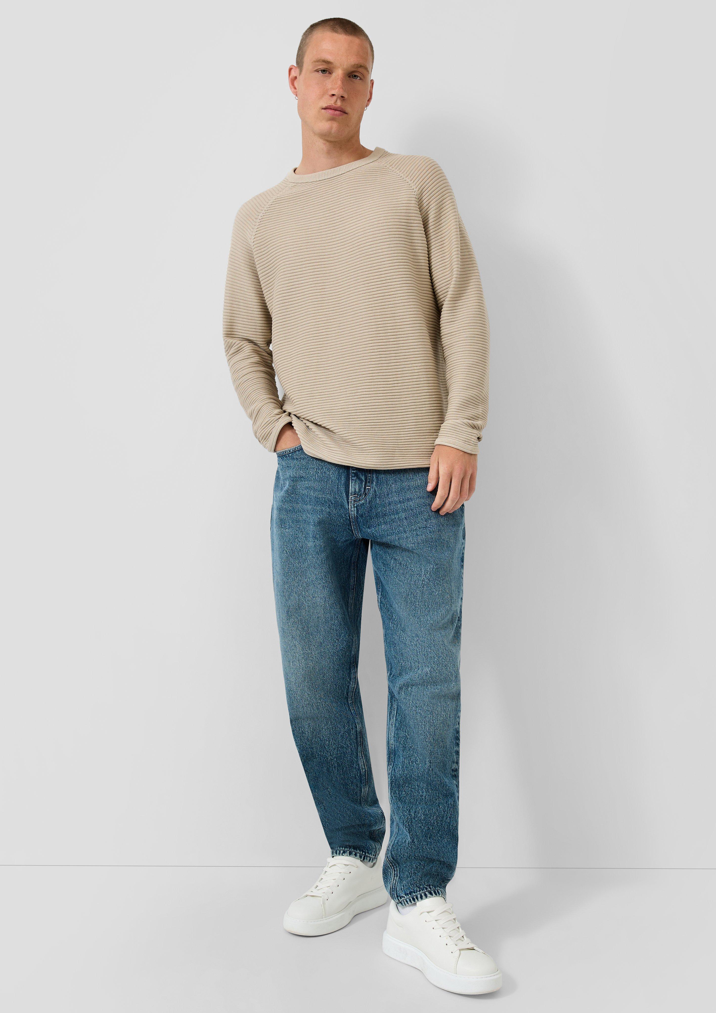 Hommes Pull en maille texturée en beige de QS