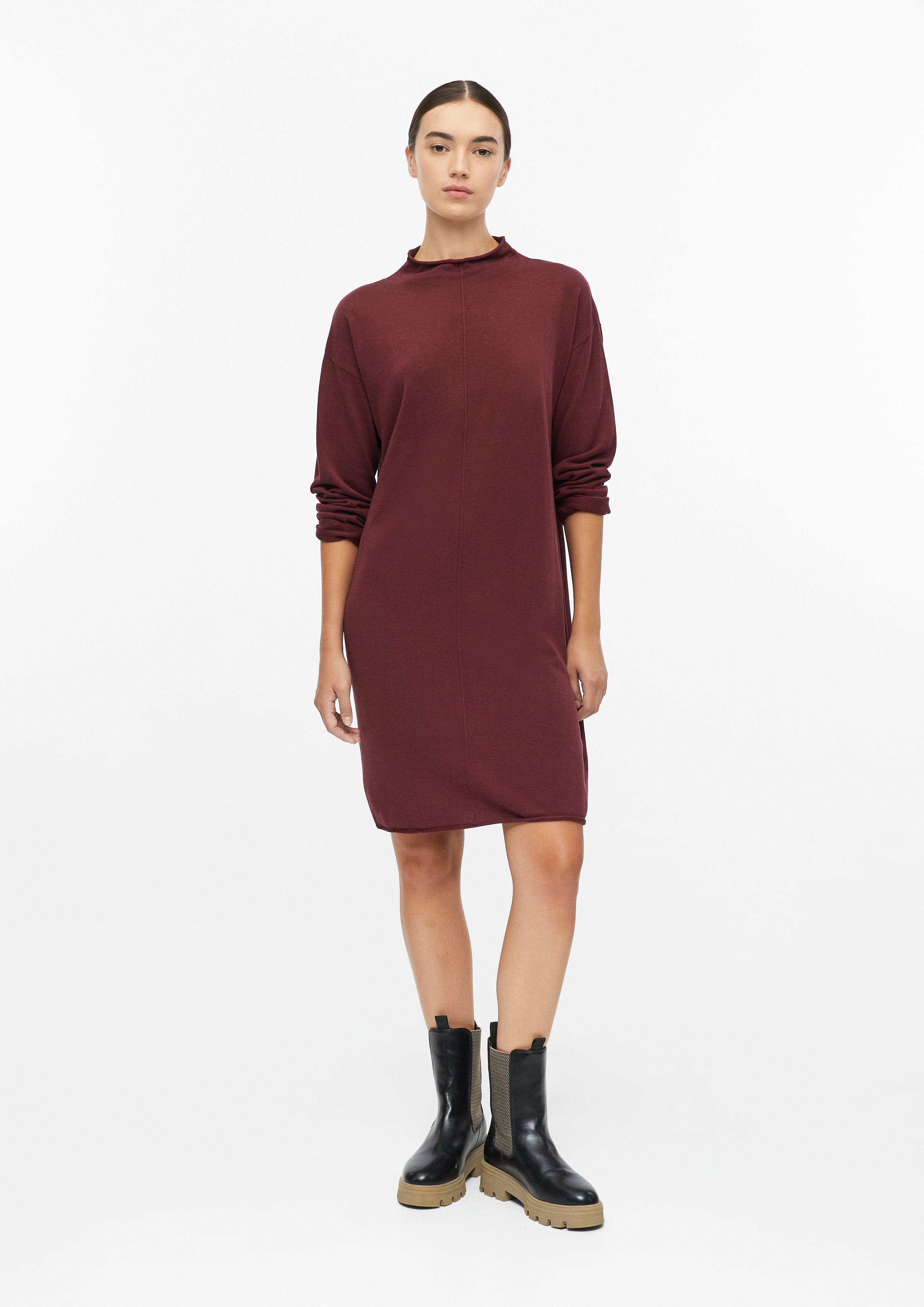 Femmes Robe en maille fine en mélange de viscose avec ourlet roulé en rouge de s.Oliver