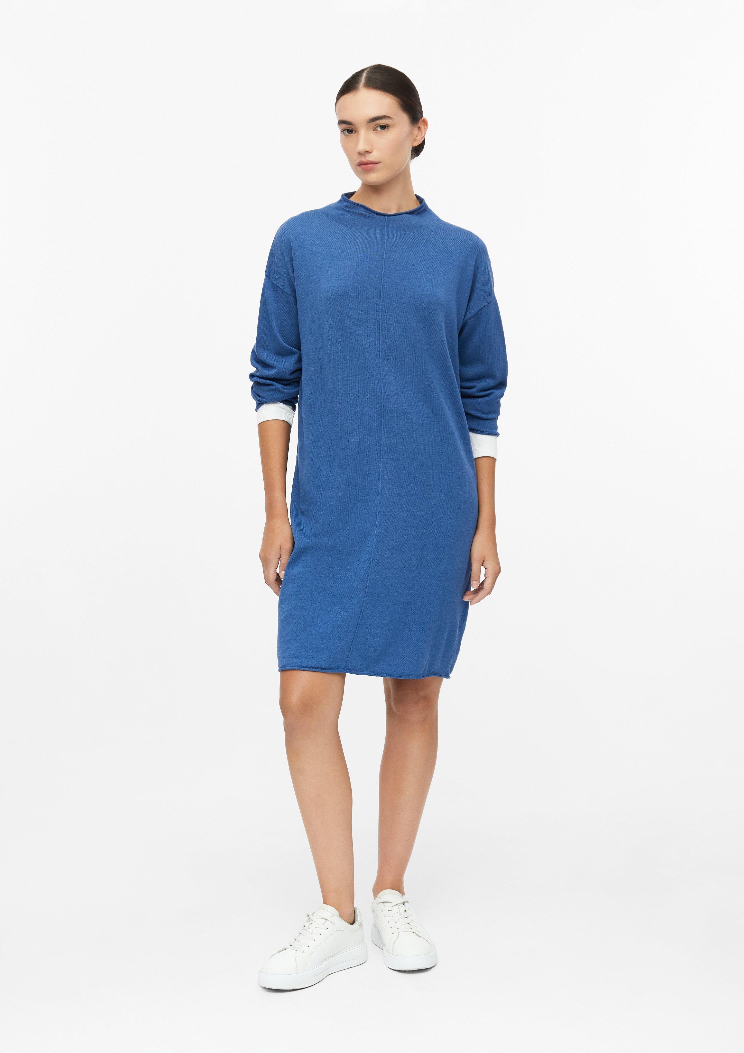 Women Fine-knit dress made of a viscose blend with a rolled hem in blue by s.Oliver