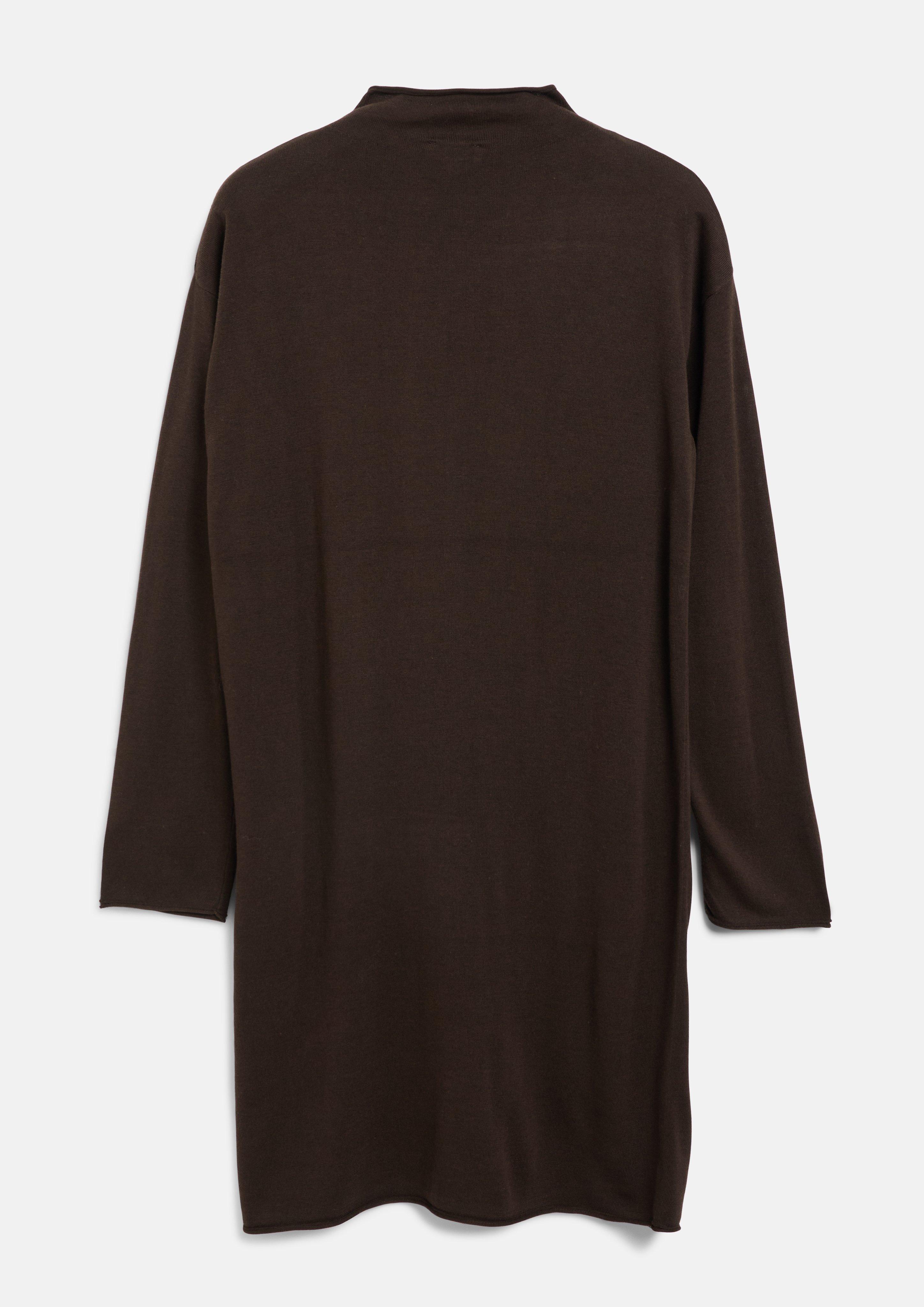 Damen Feinstrick-Kleid aus Viskosemix mit Rollsaum in braun von s.Oliver