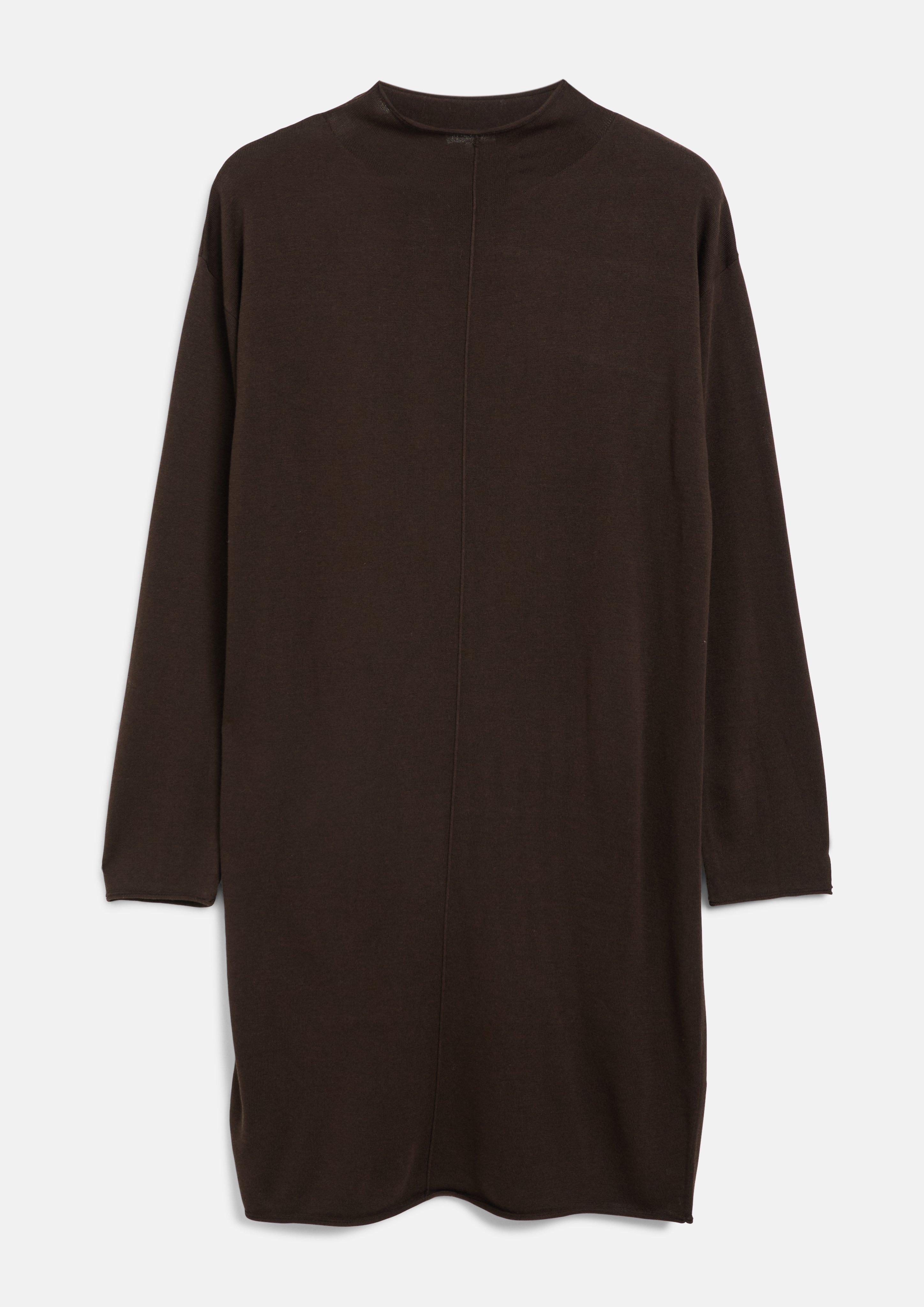 Damen Feinstrick-Kleid aus Viskosemix mit Rollsaum in braun von s.Oliver