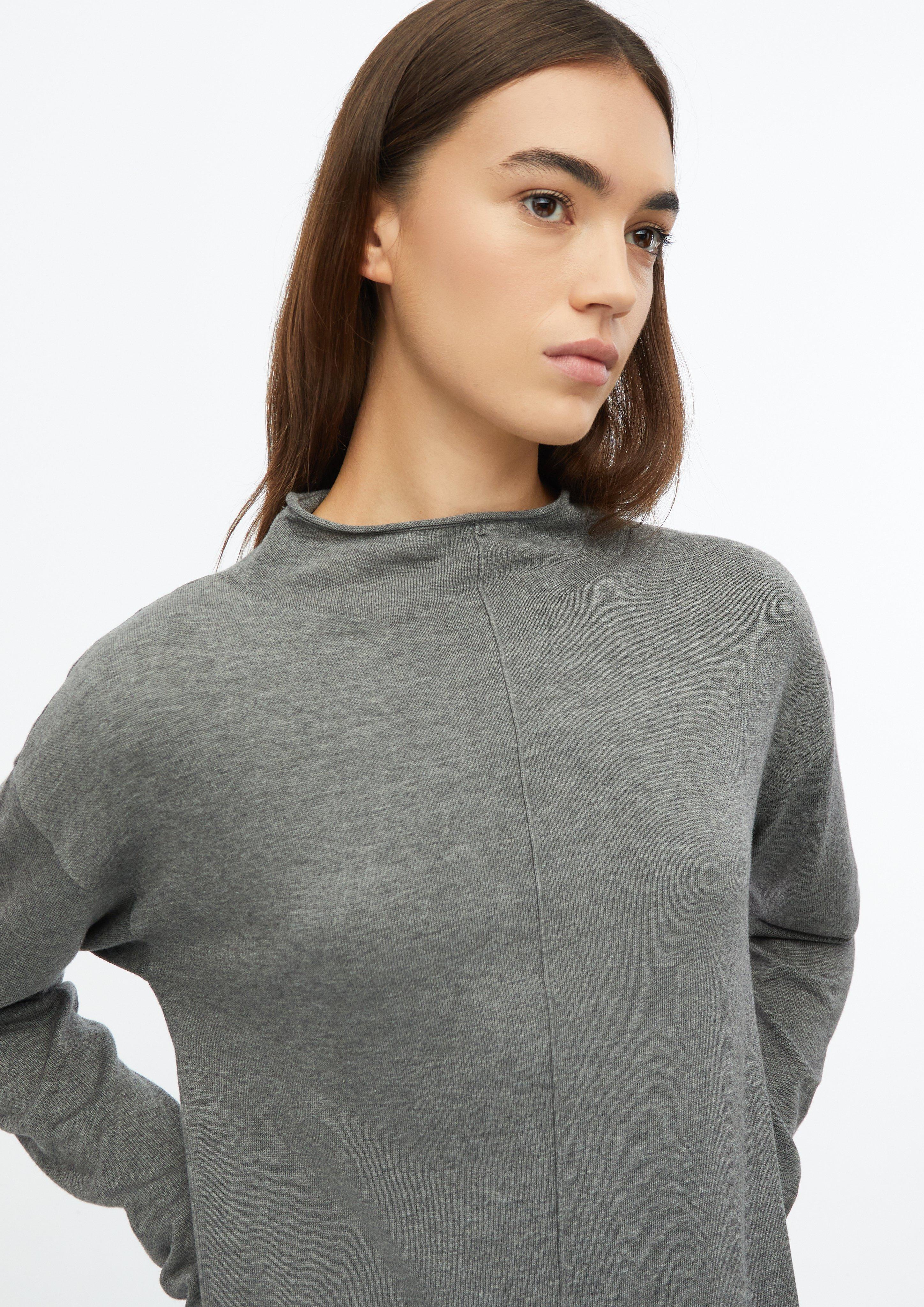 Women Fine-knit dress made of a viscose blend with a rolled hem in grey by s.Oliver