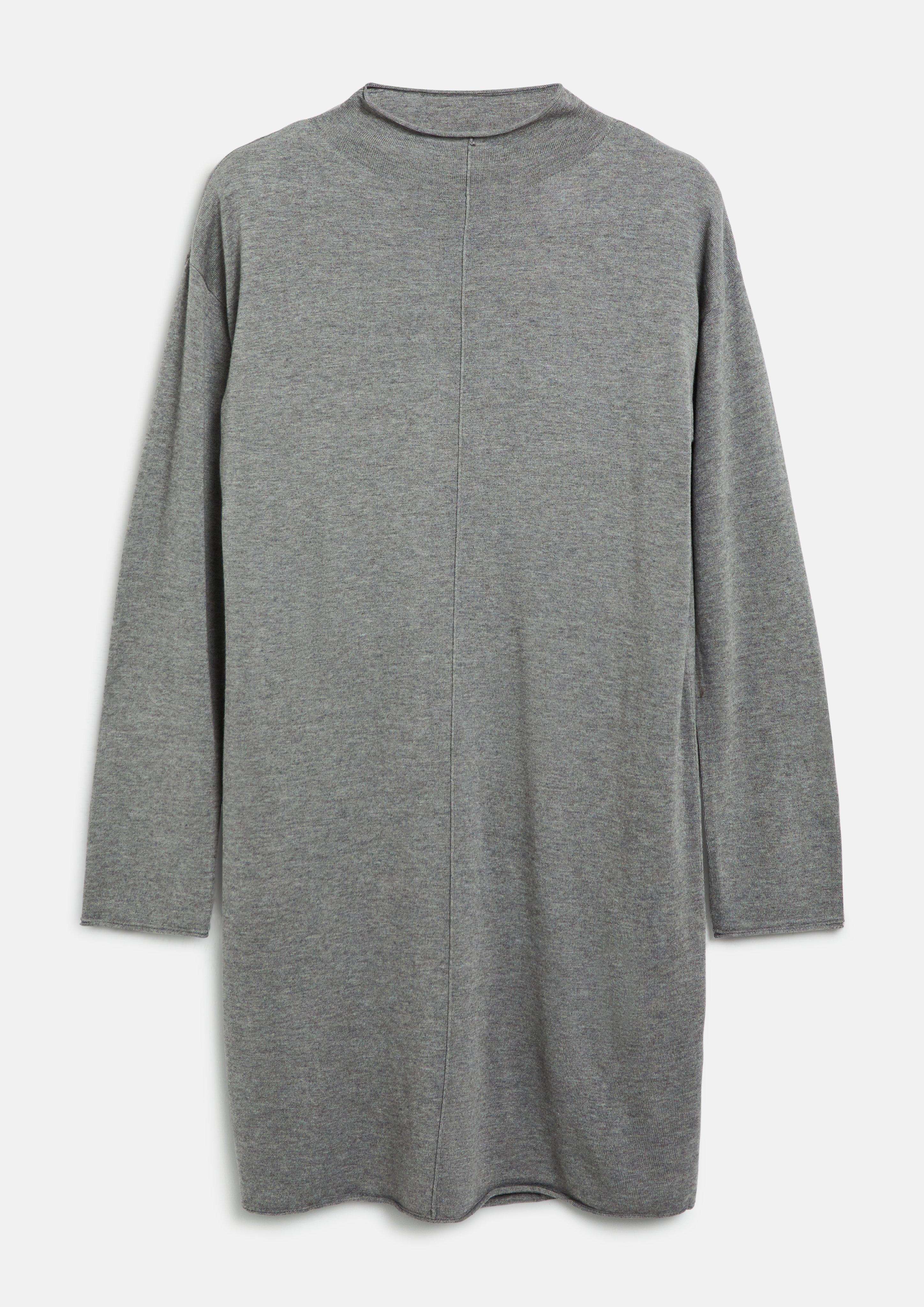 Damen Feinstrick-Kleid aus Viskosemix mit Rollsaum in grau von s.Oliver