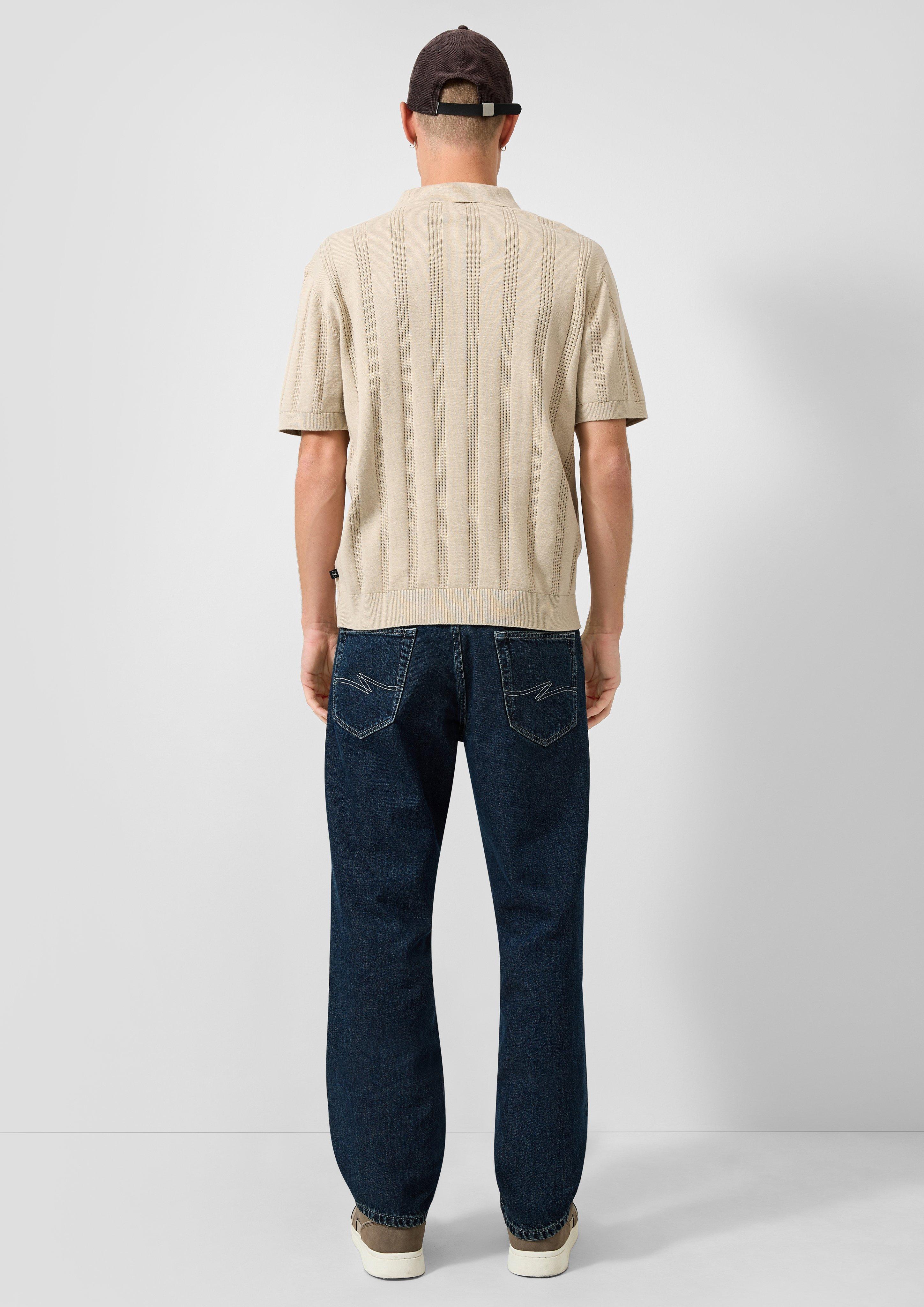 Men Polo Shirt in beige by QS
