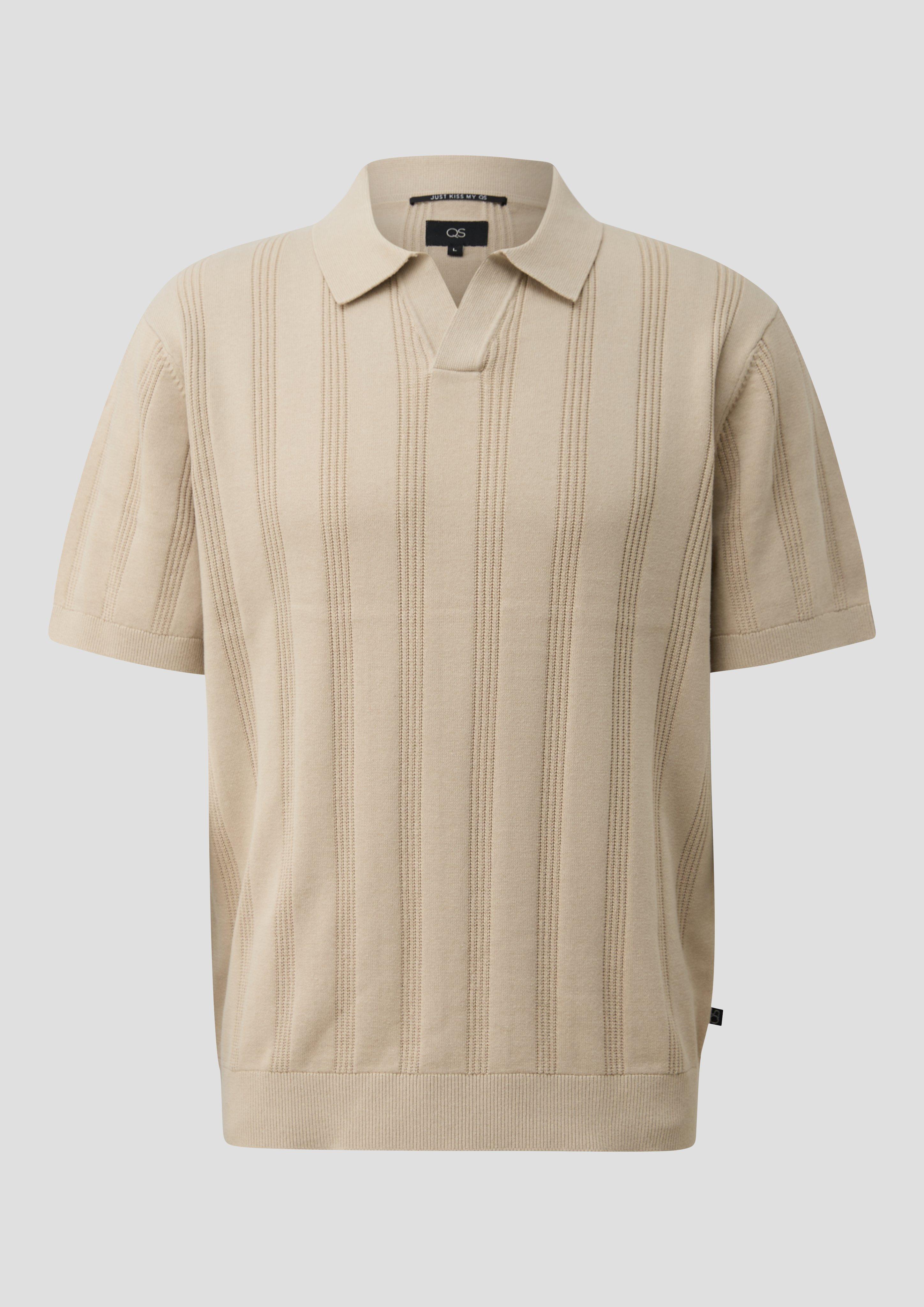 Men Polo Shirt in beige by QS