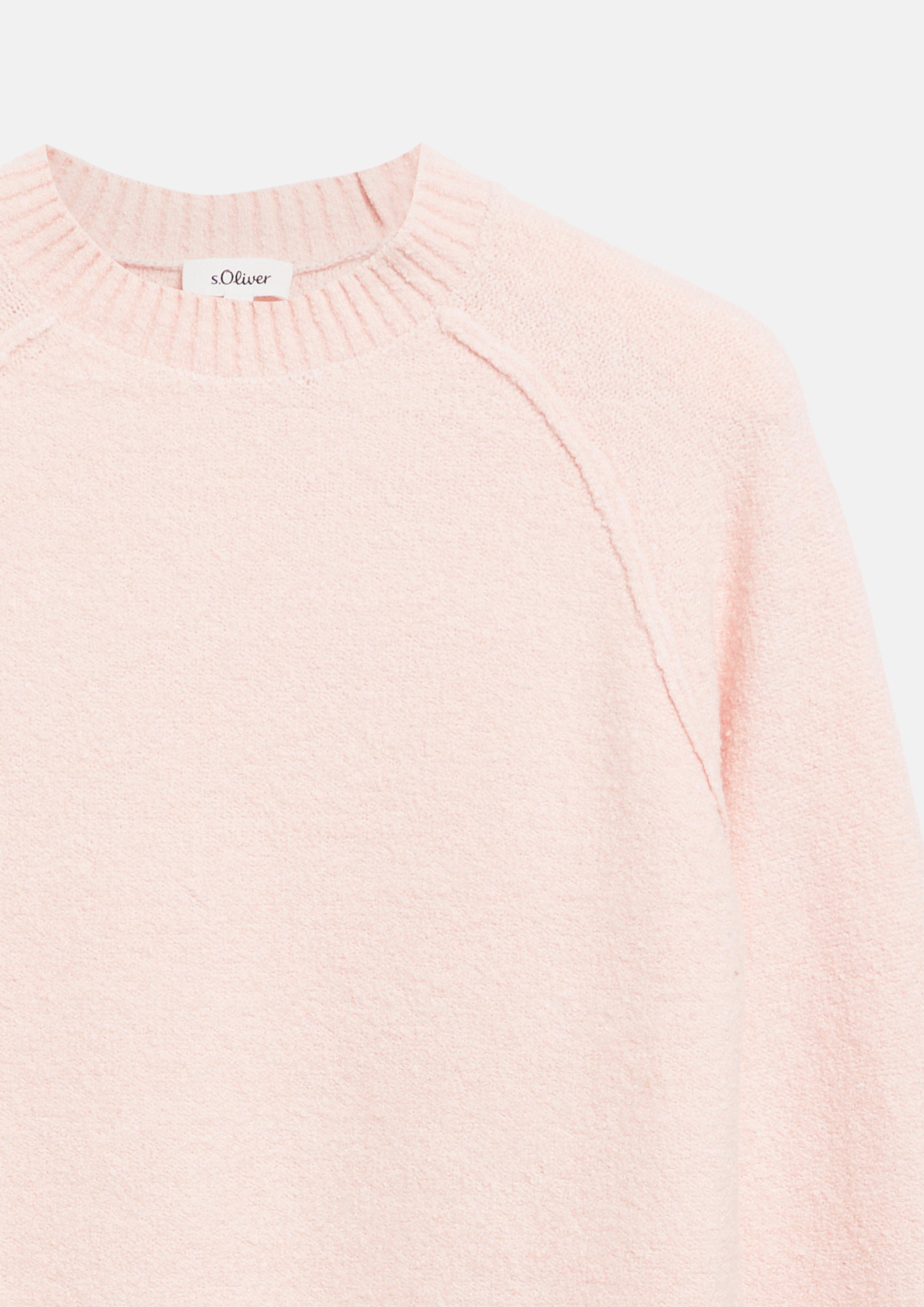 Women Bouclé Knit Sweater in a Relaxed Fit in pink by s.Oliver
