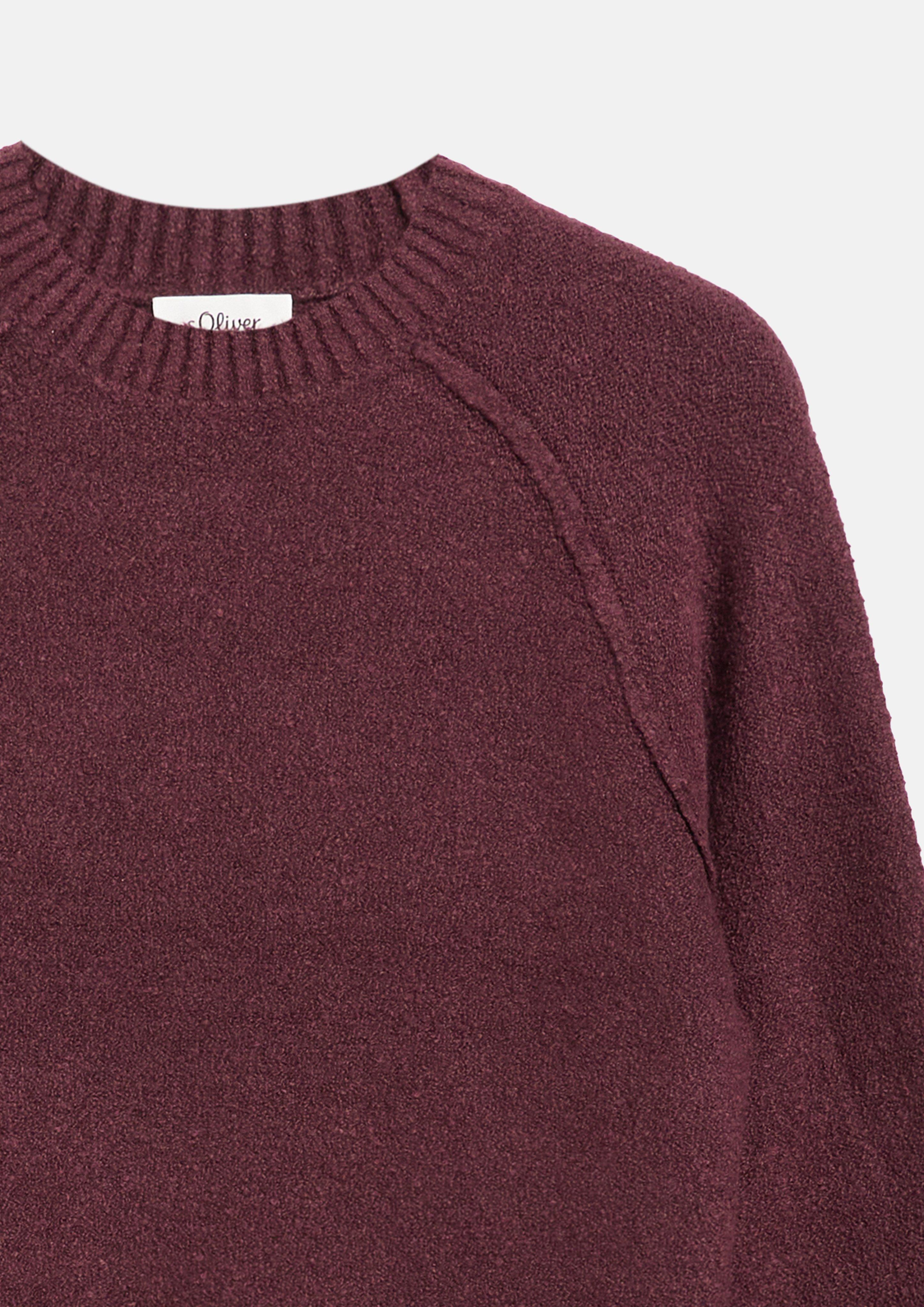 Women Bouclé Knit Sweater in a Relaxed Fit in red by s.Oliver