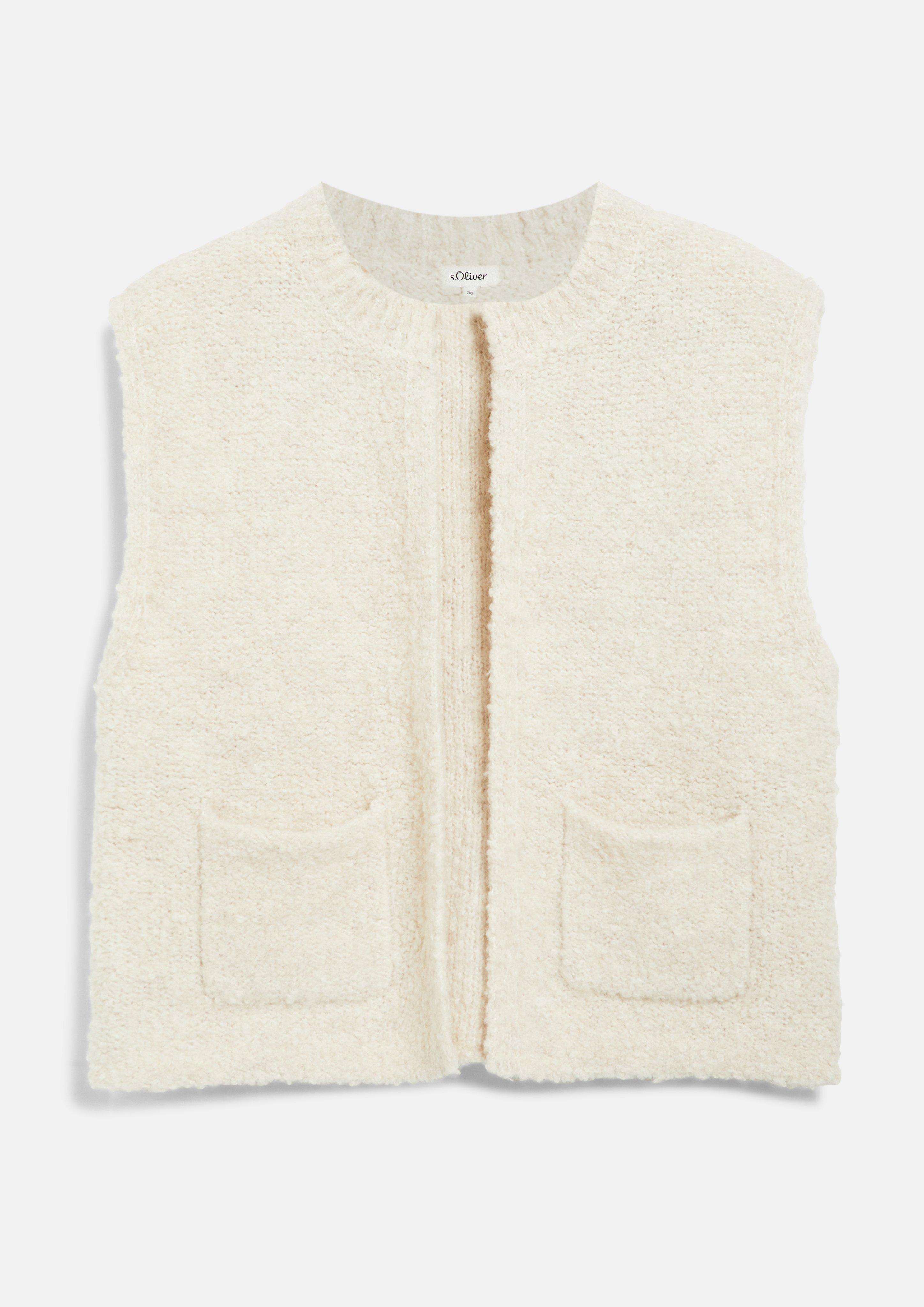 Dames Gebreid Vest in beige van s.Oliver