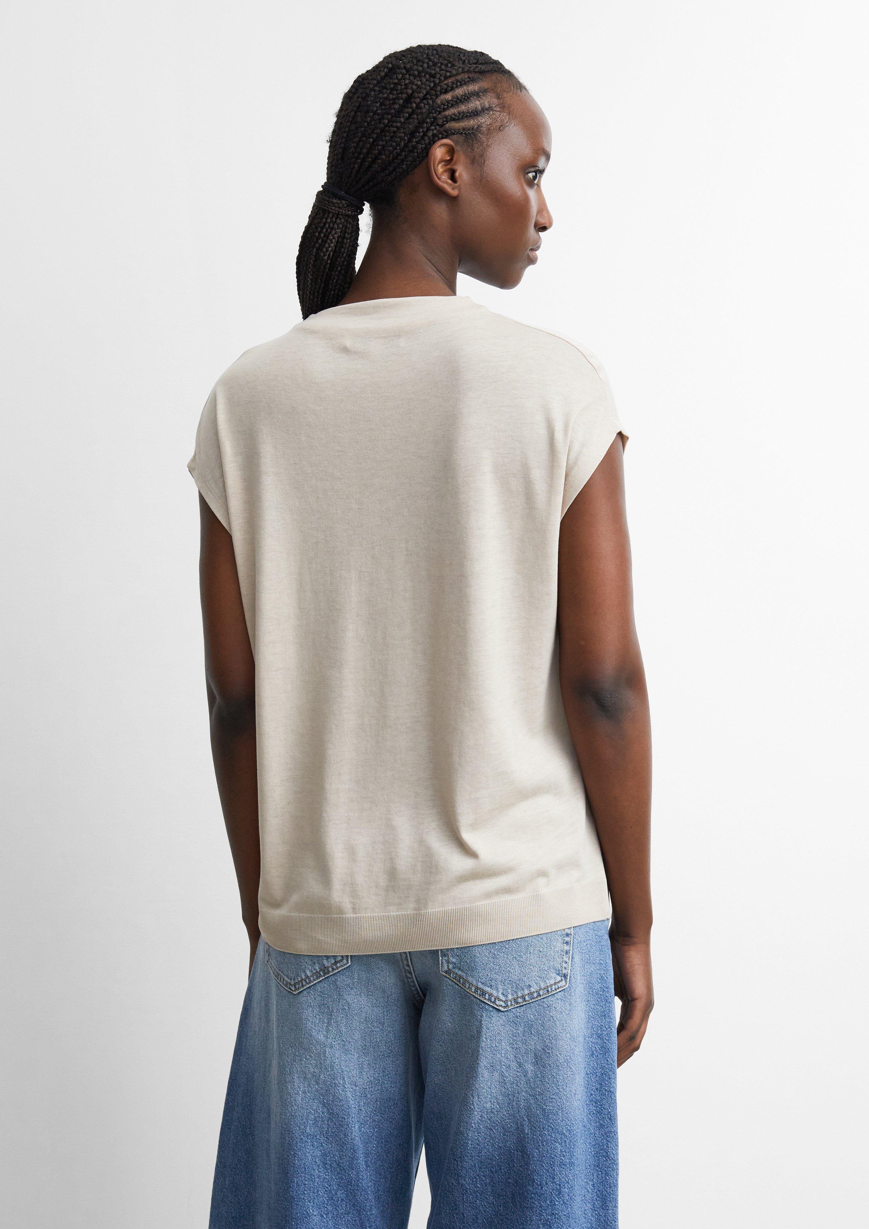 Femmes T-shirt fluide en mélange de lyocell en beige de comma
