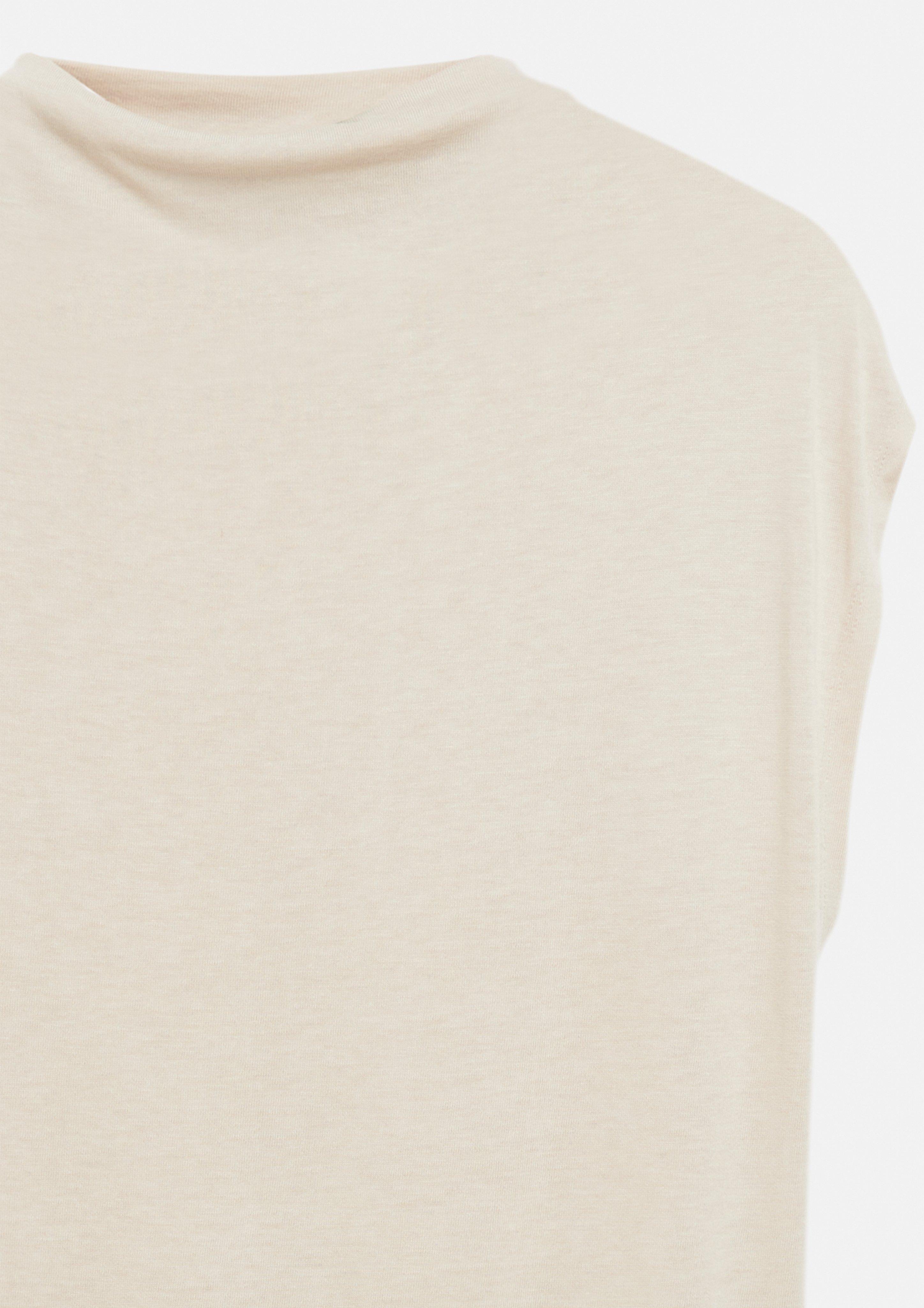 Femmes T-shirt fluide en mélange de lyocell en beige de comma