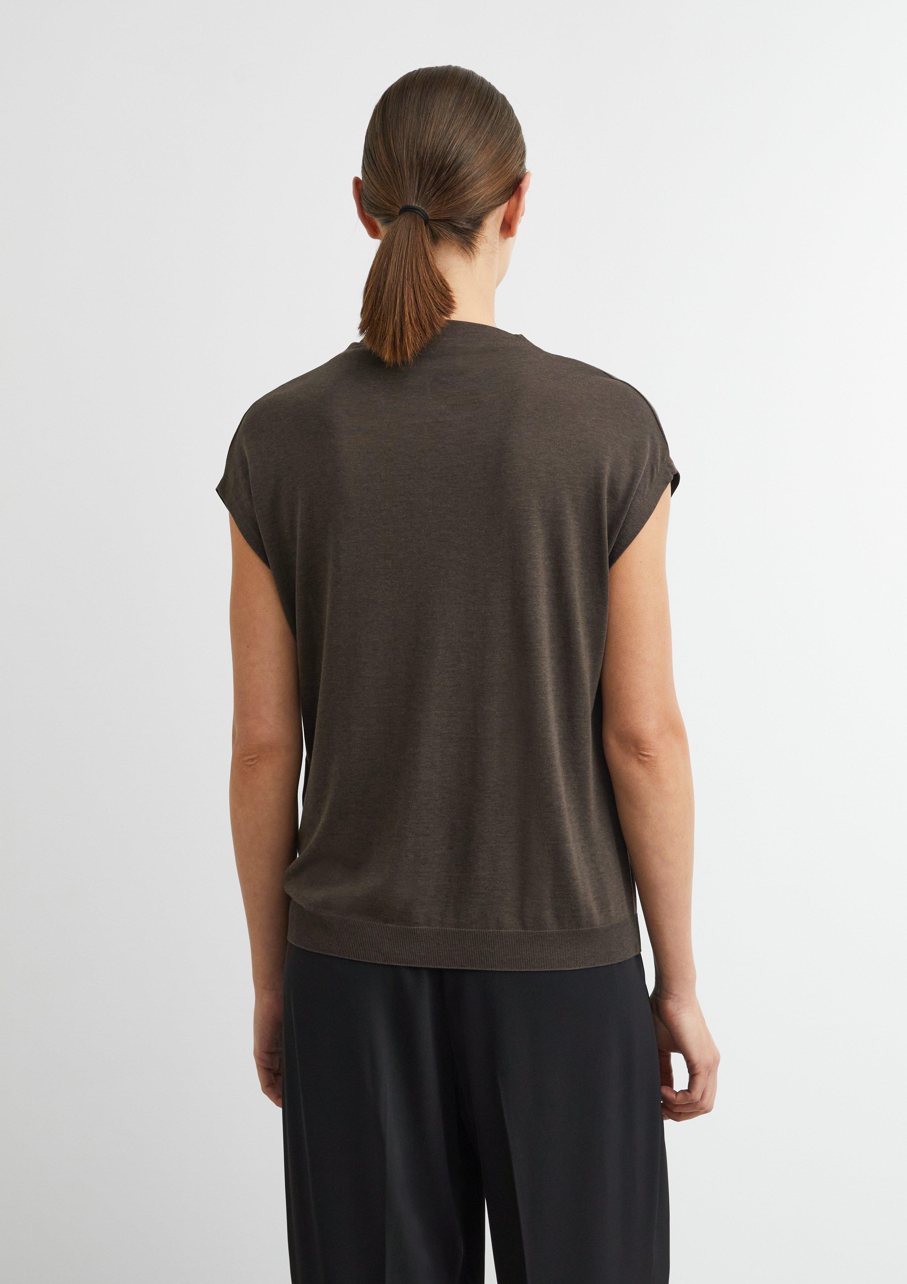 Flowy shirt made from a lyocell blend in brown by COMMA