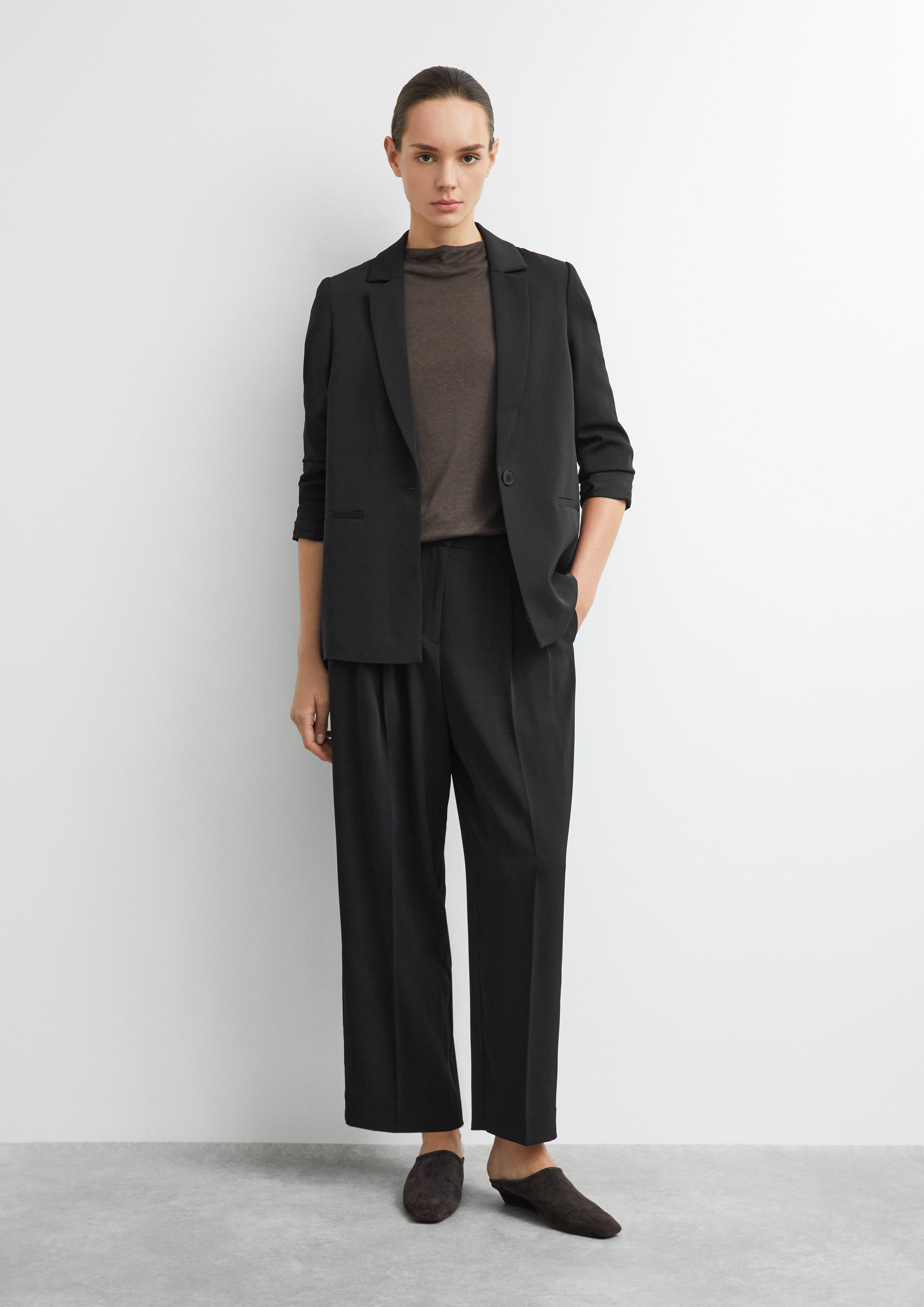 Flowy shirt made from a lyocell blend in brown by COMMA