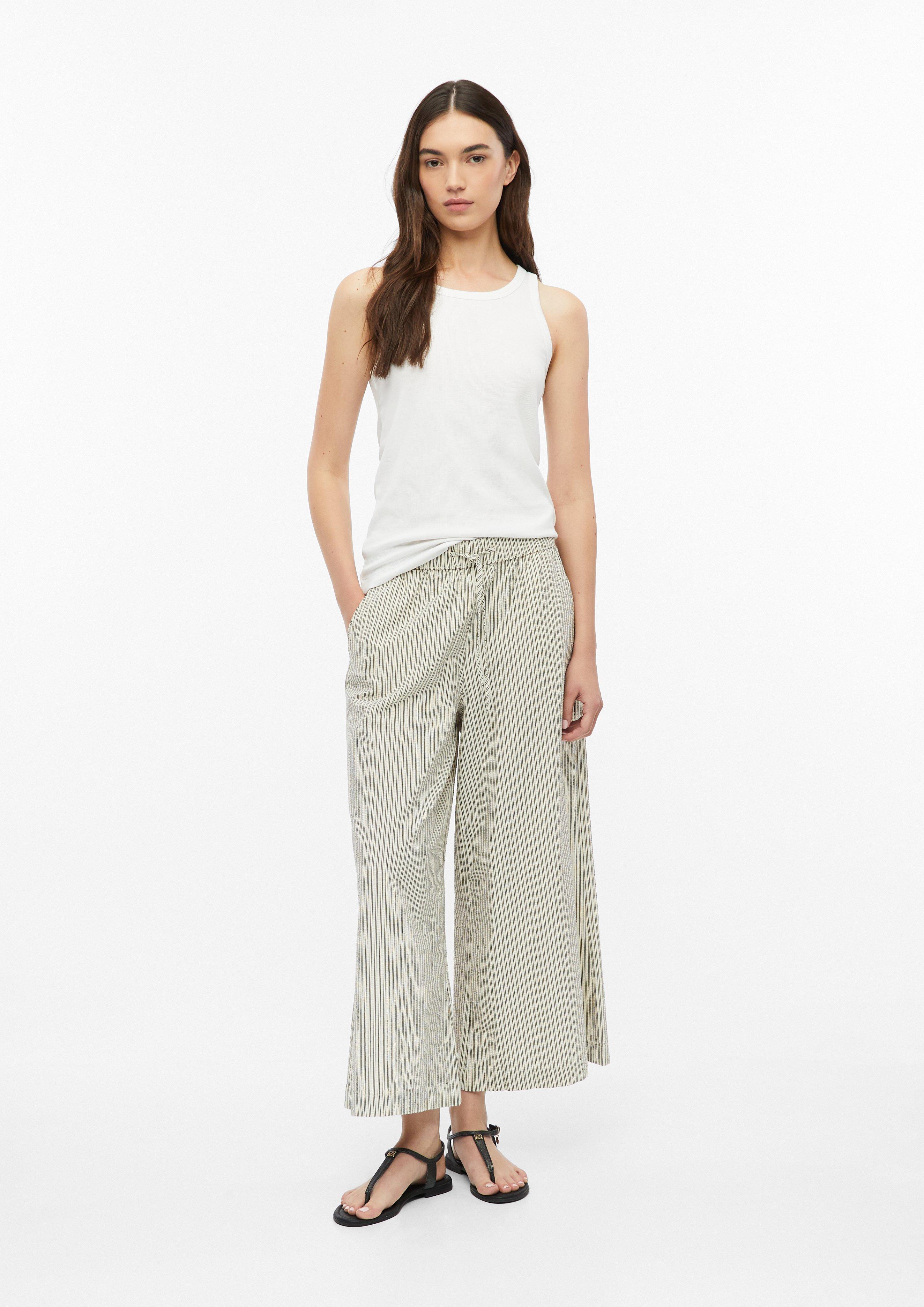 Dames Culotte van seersucker met wijde pijpen in  van s.Oliver
