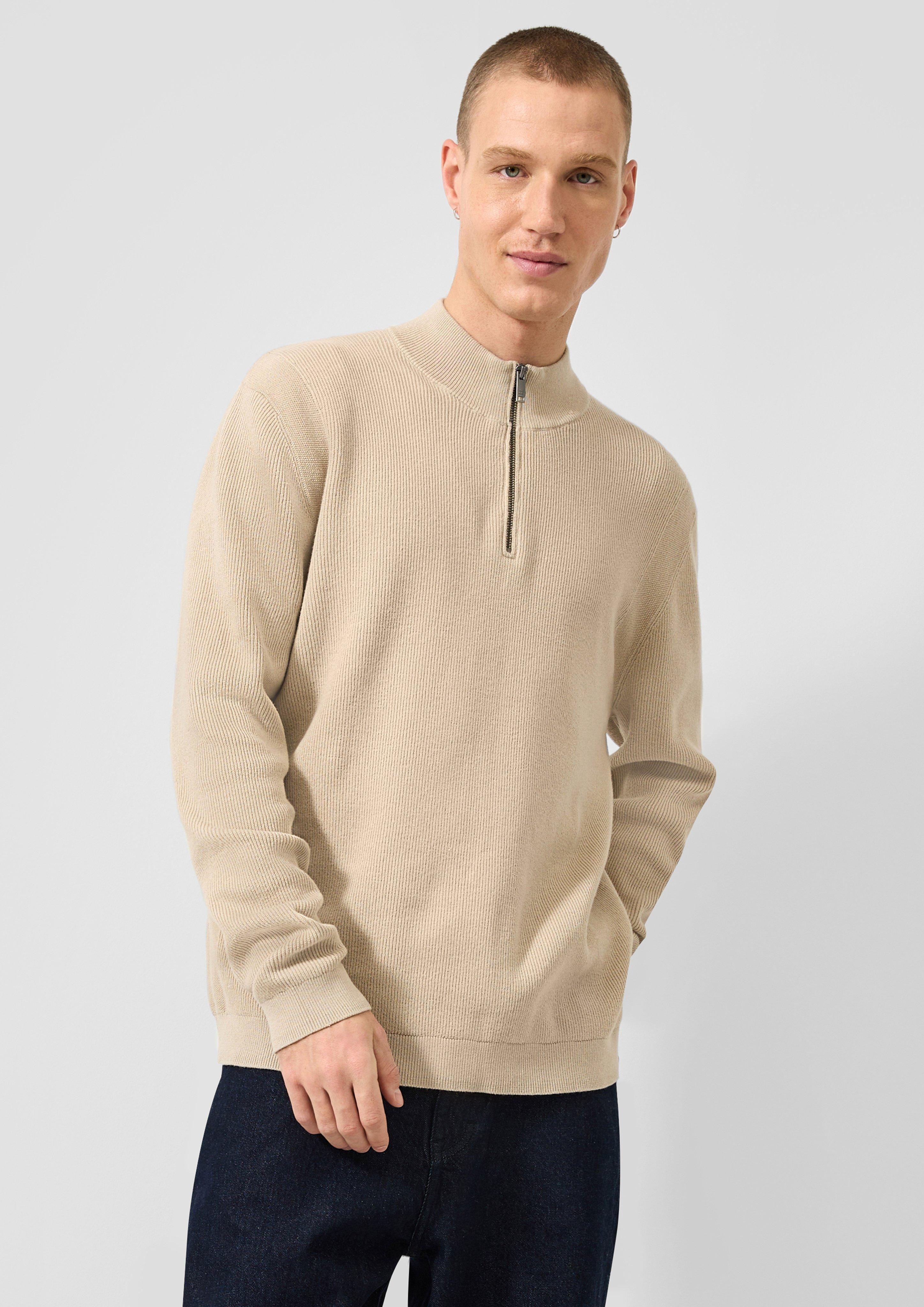 Hommes Pull en tricot en beige de QS