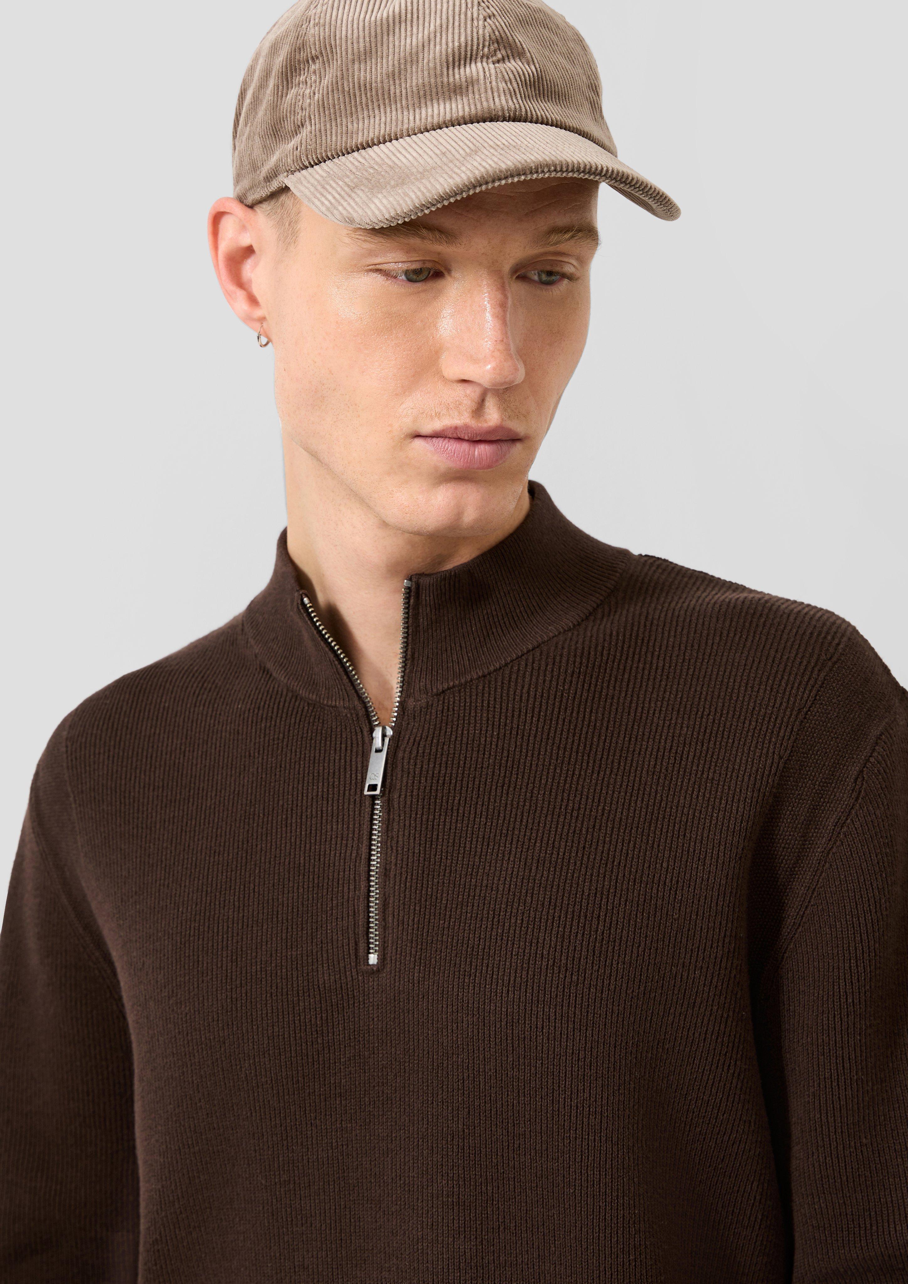 Hommes Pull en tricot en brun de QS