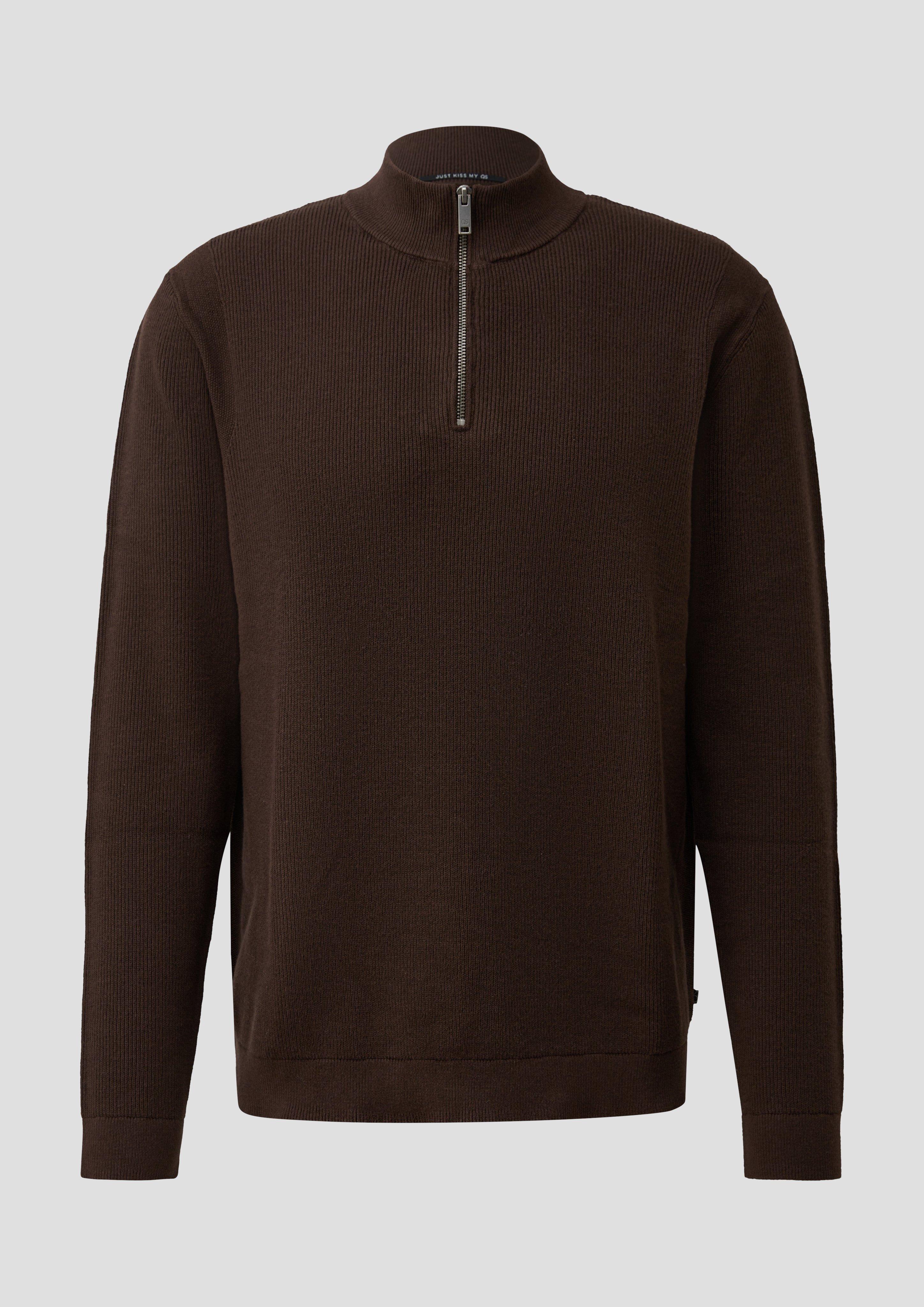 Hommes Pull en tricot en brun de QS