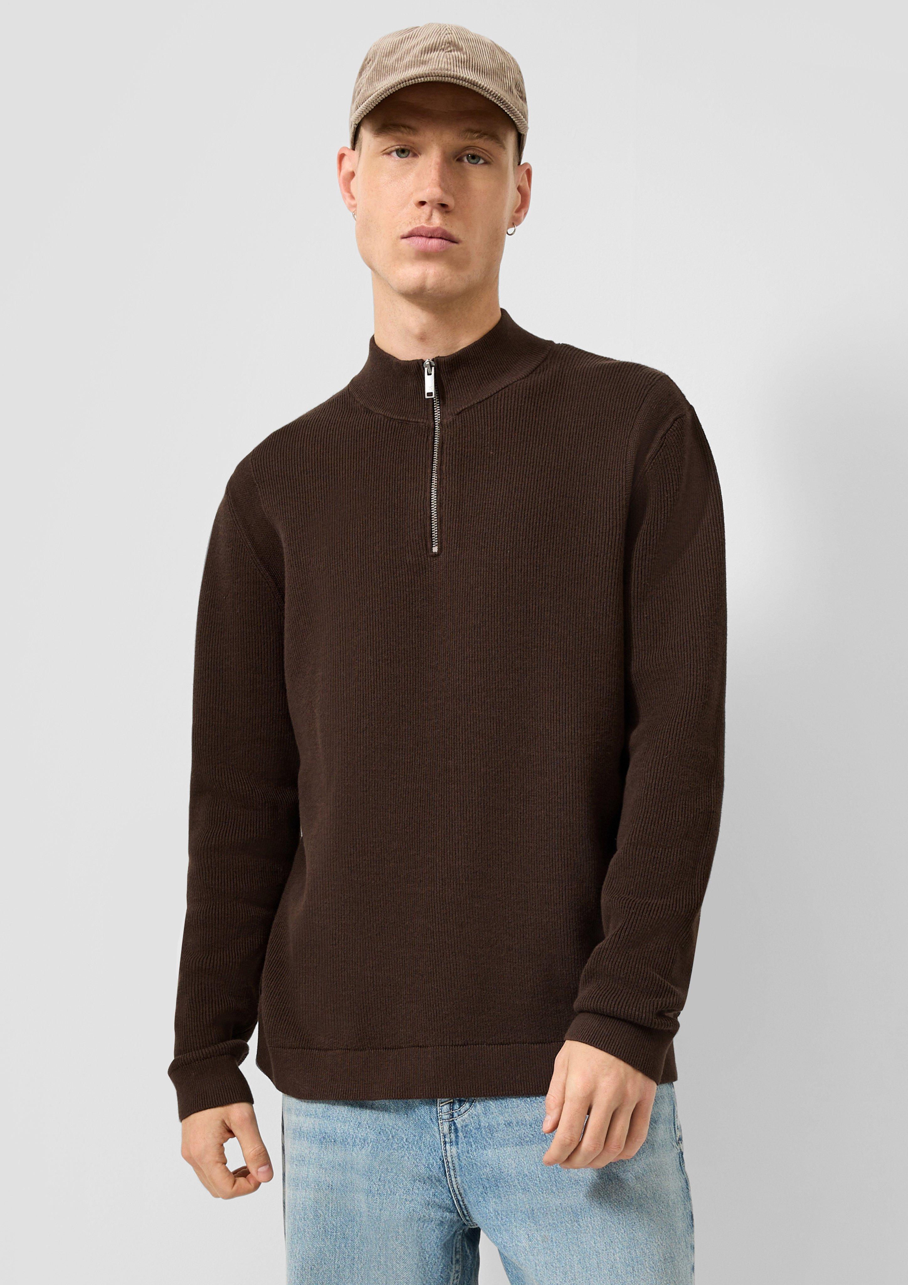 Hommes Pull en tricot en brun de QS