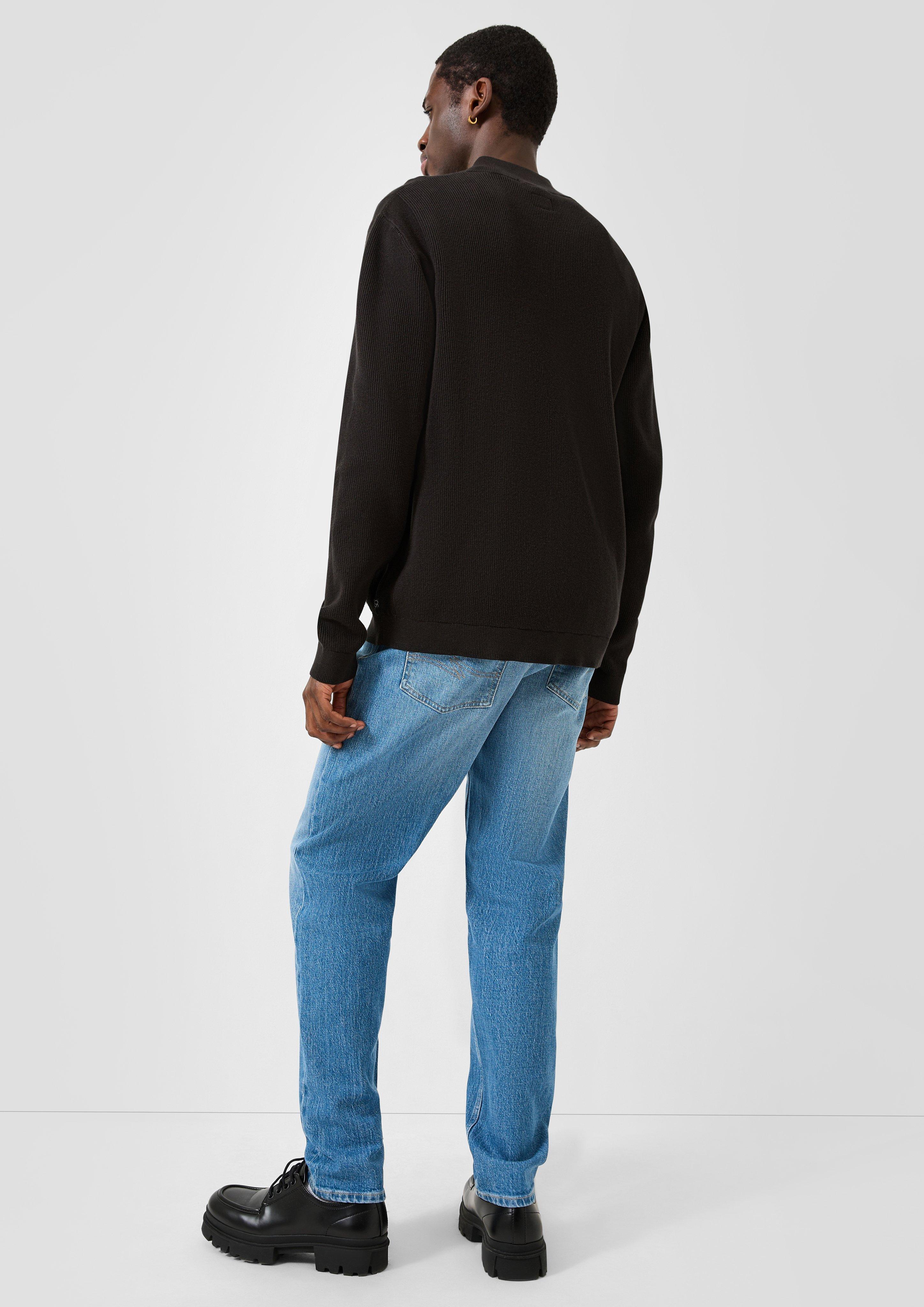Hommes Pull en tricot en noir de QS