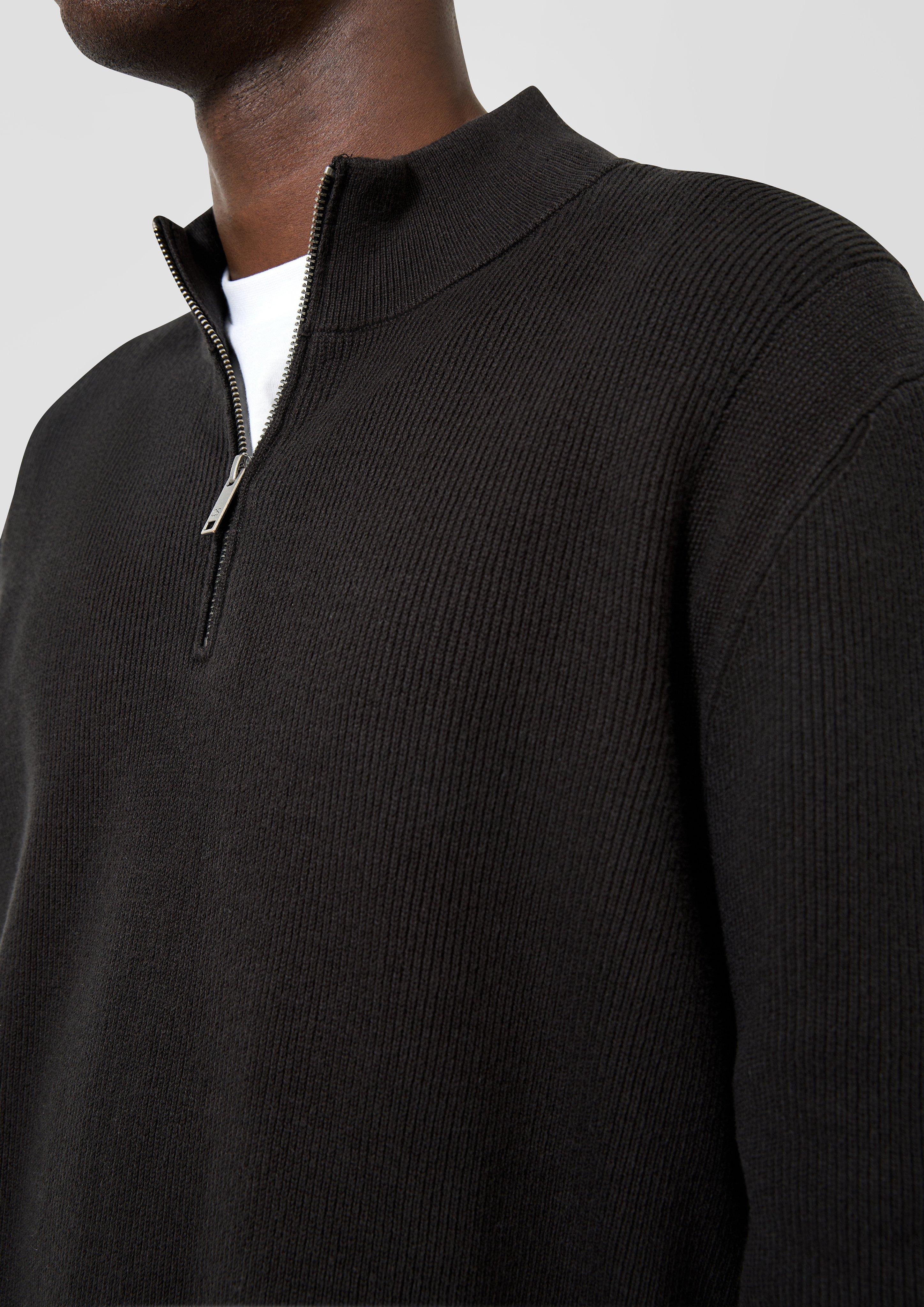 Hommes Pull en tricot en noir de QS