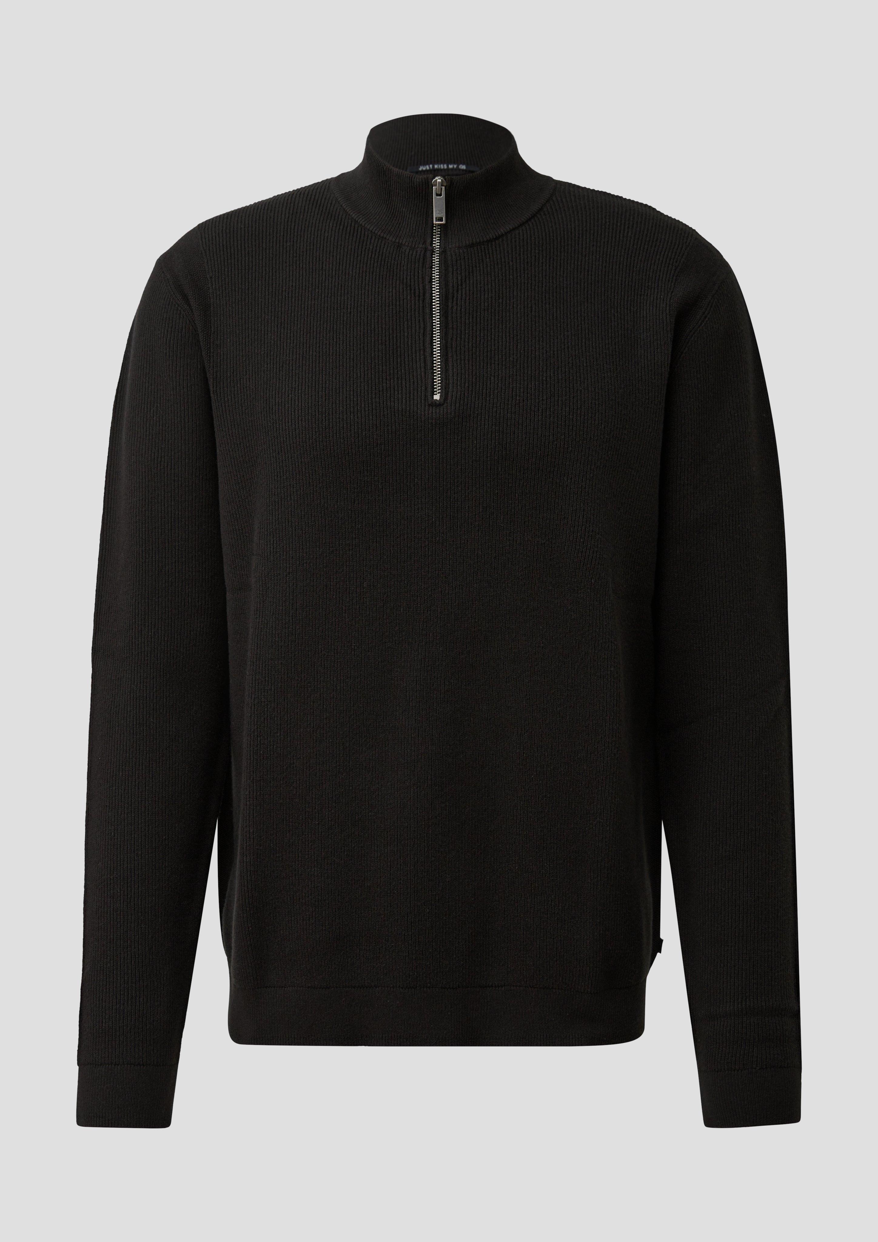 Hommes Pull en tricot en noir de QS