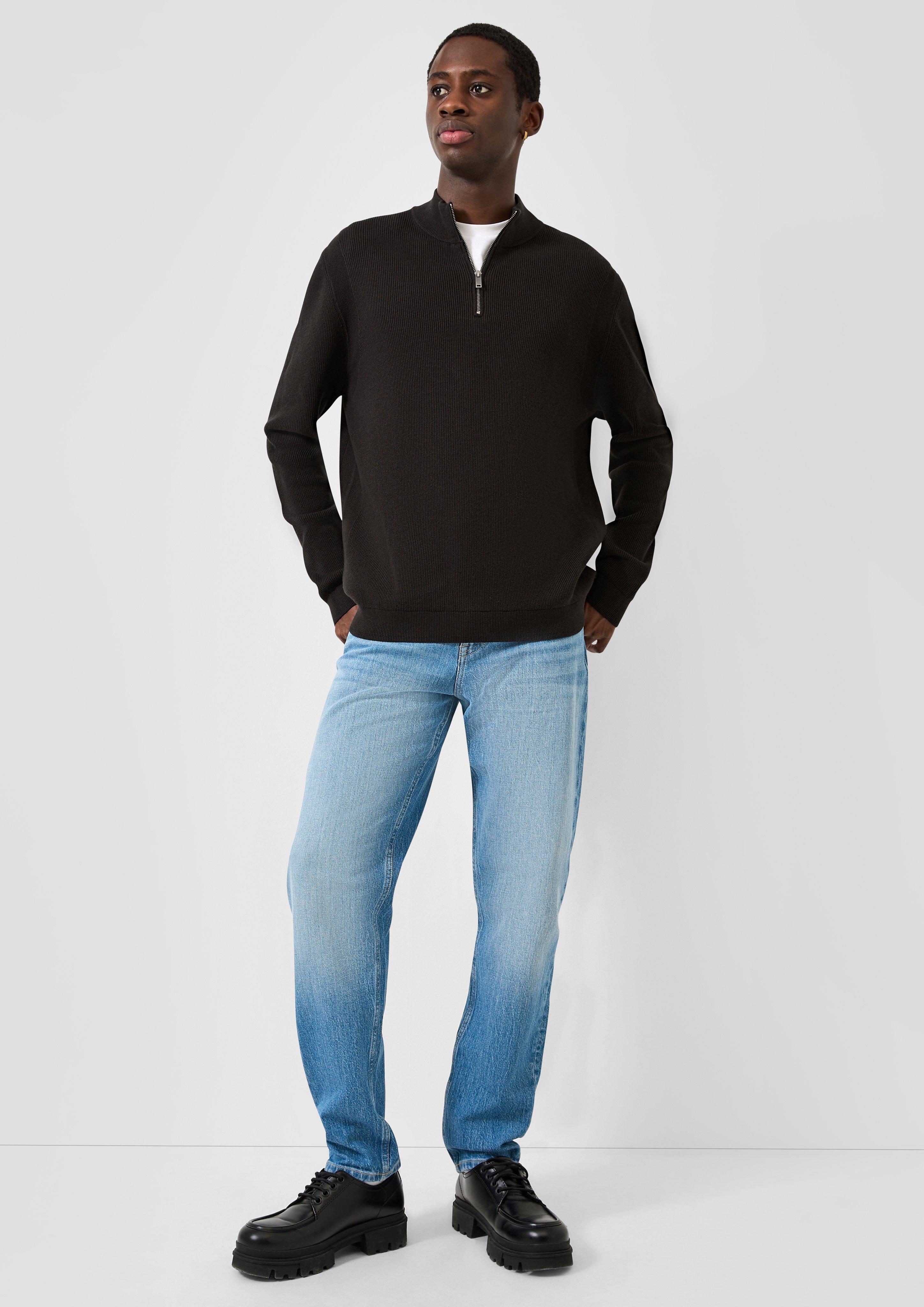 Hommes Pull en tricot en noir de QS