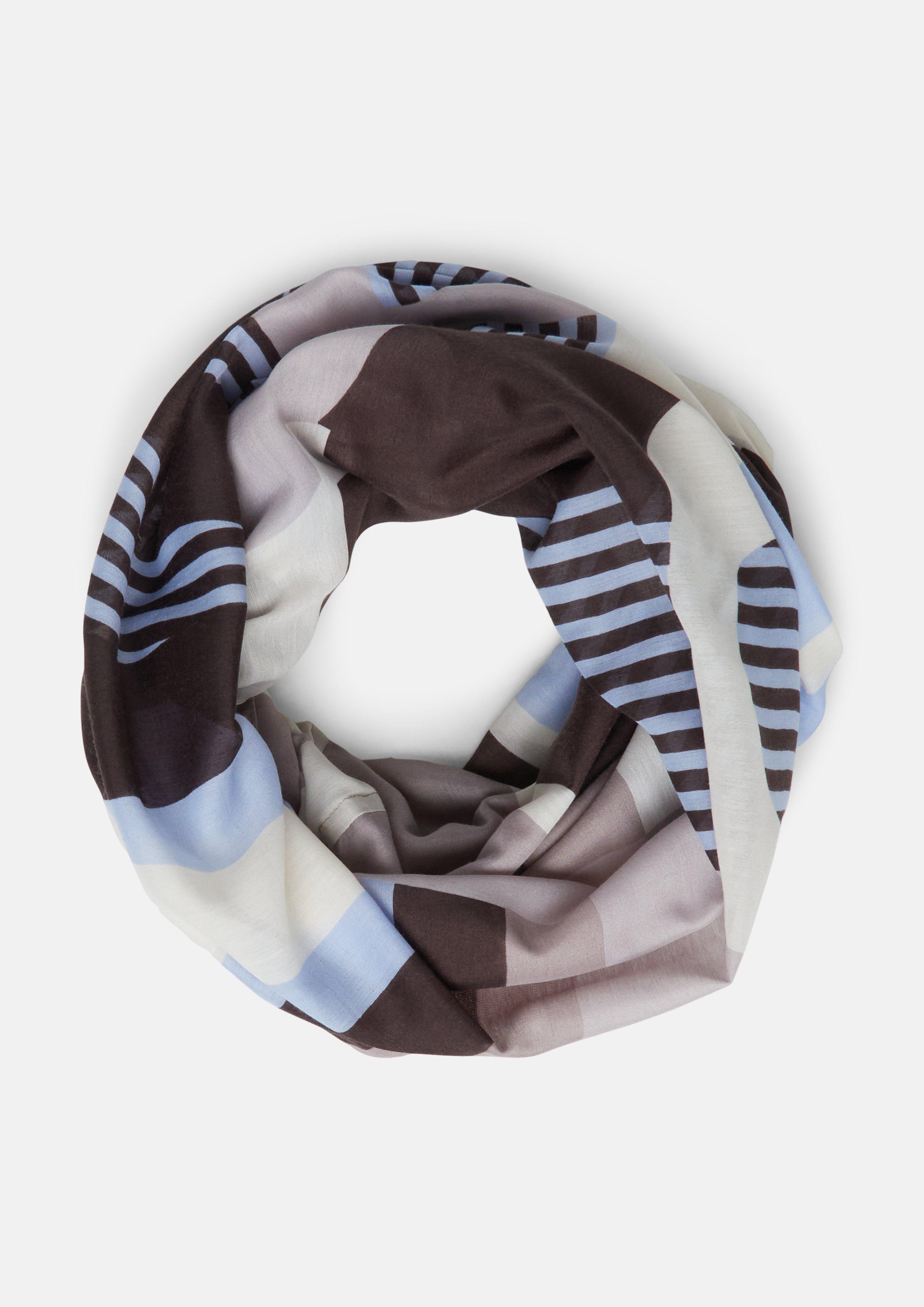Snood mit All-over-Print und Schriftprint in Farbe dunkelbraun von s.Oliver