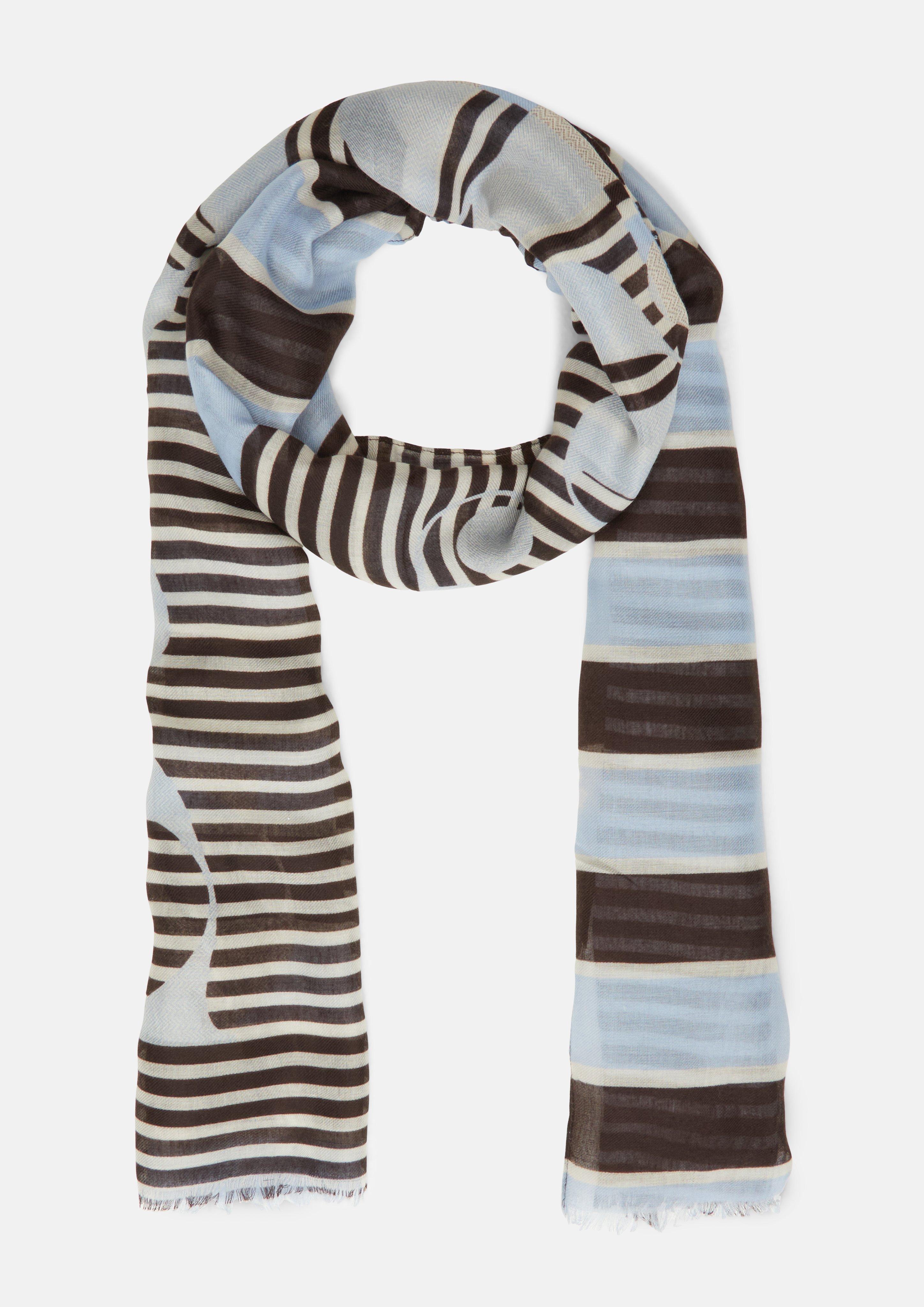 Damen Tuch mit Schriftprint in blau von s.Oliver